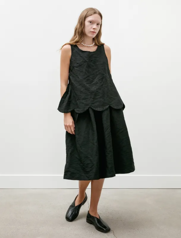 Scalloped Hem Sleeveless Dress Black sold by SHOP NEIGHBOR