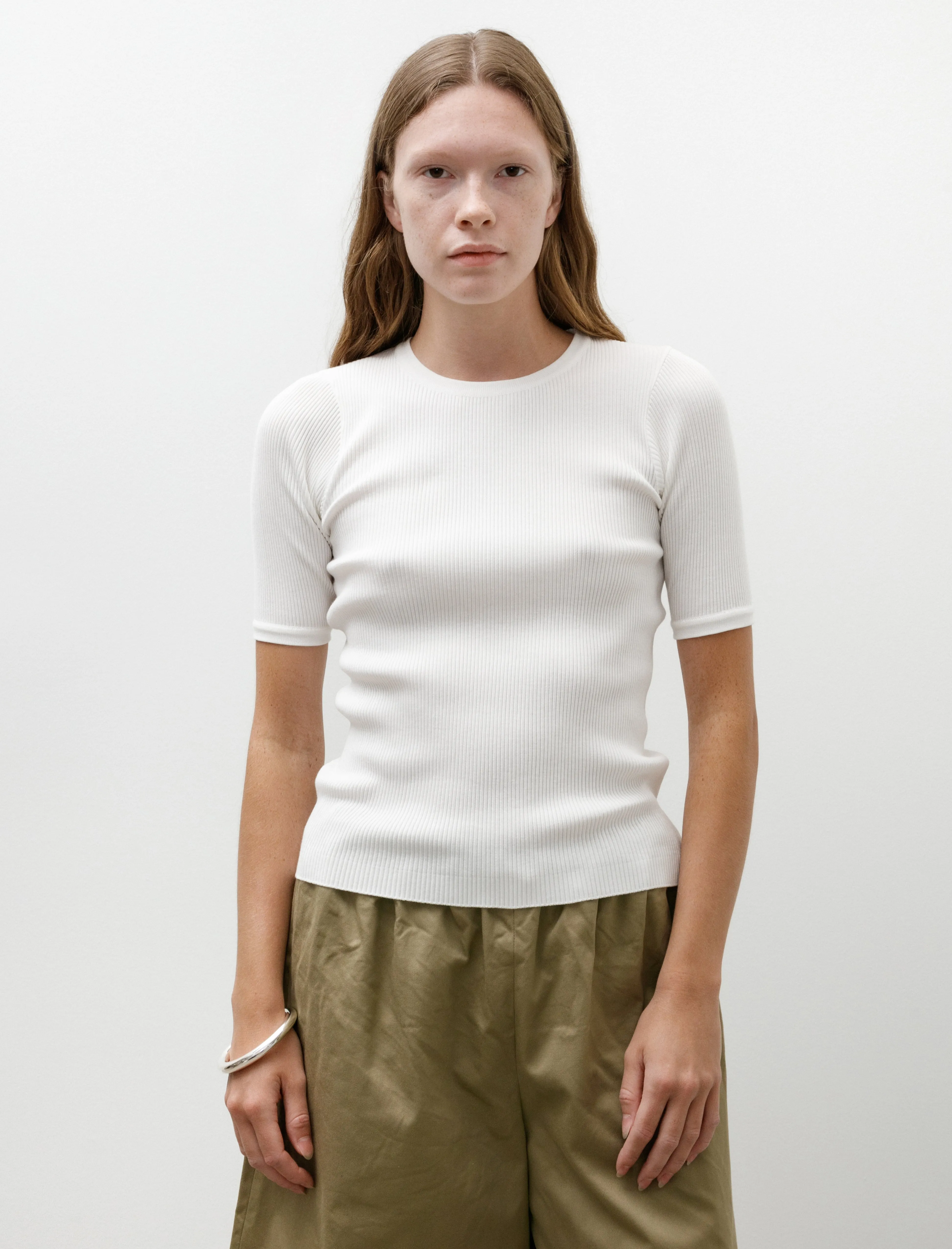 Cotton High Gauge Rib Knit Tee White sold by SHOP NEIGHBOR