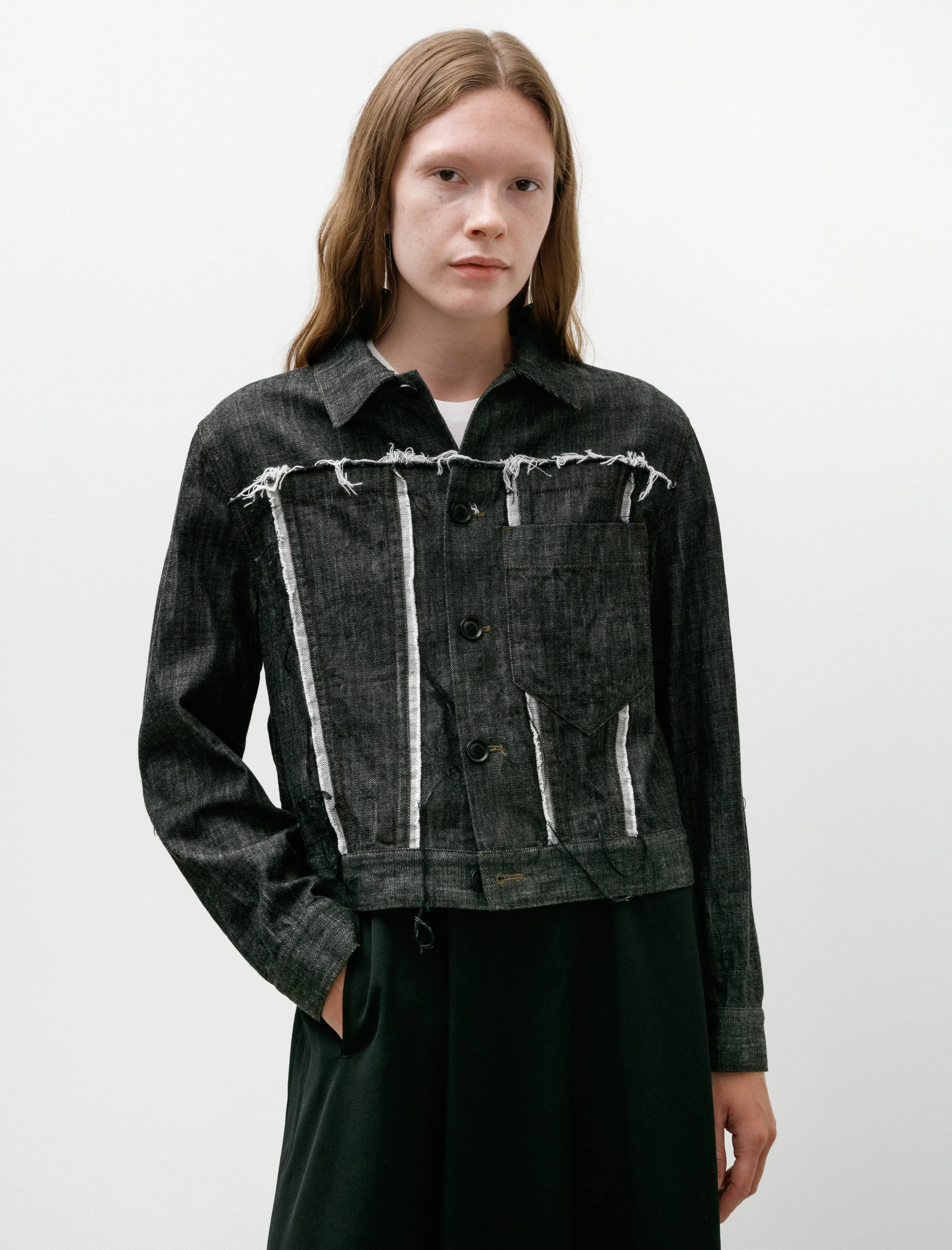 Untrimmed Panel Denim Jacket sold by SHOP NEIGHBOR product image thumbnail 3