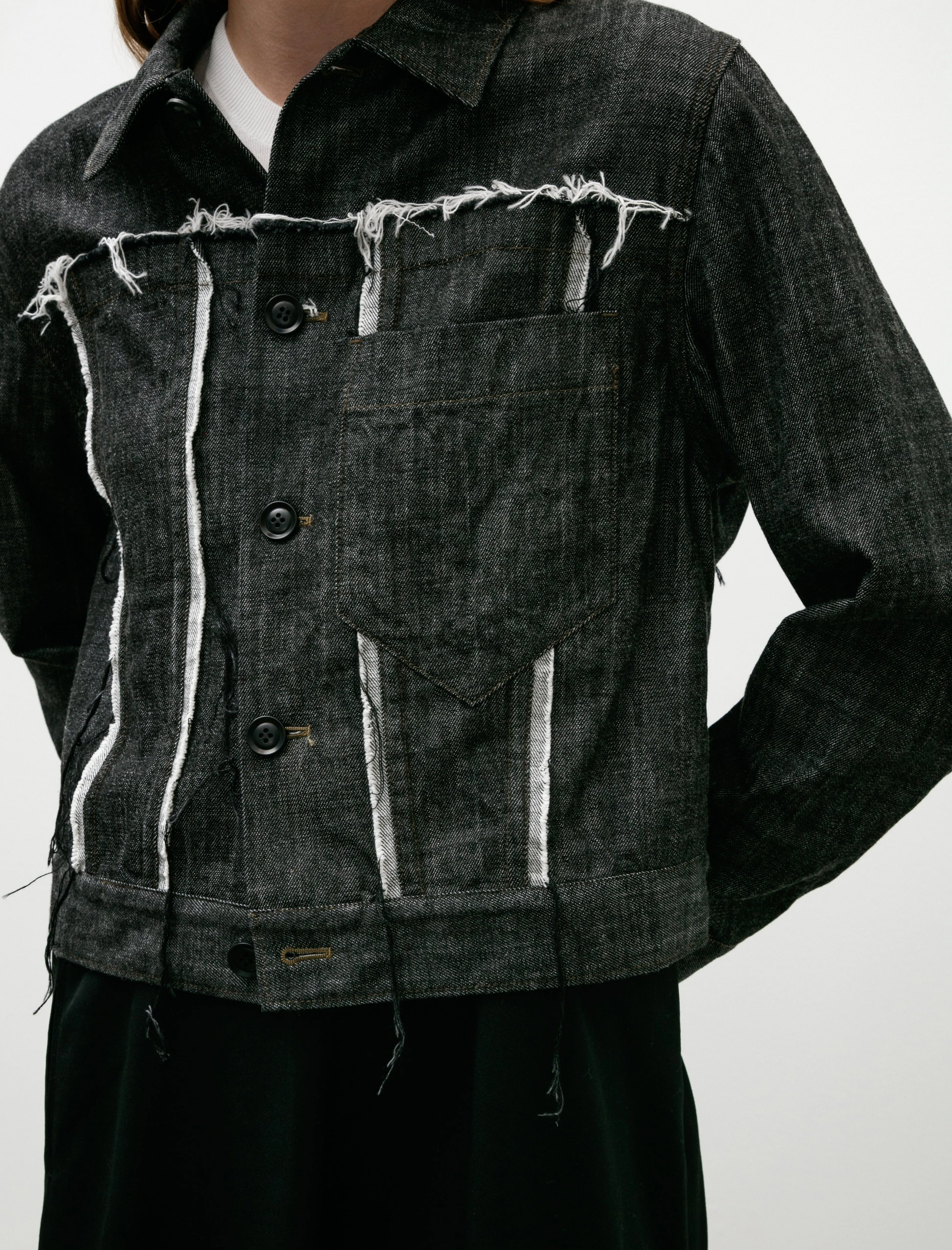 Untrimmed Panel Denim Jacket sold by SHOP NEIGHBOR product image thumbnail 4