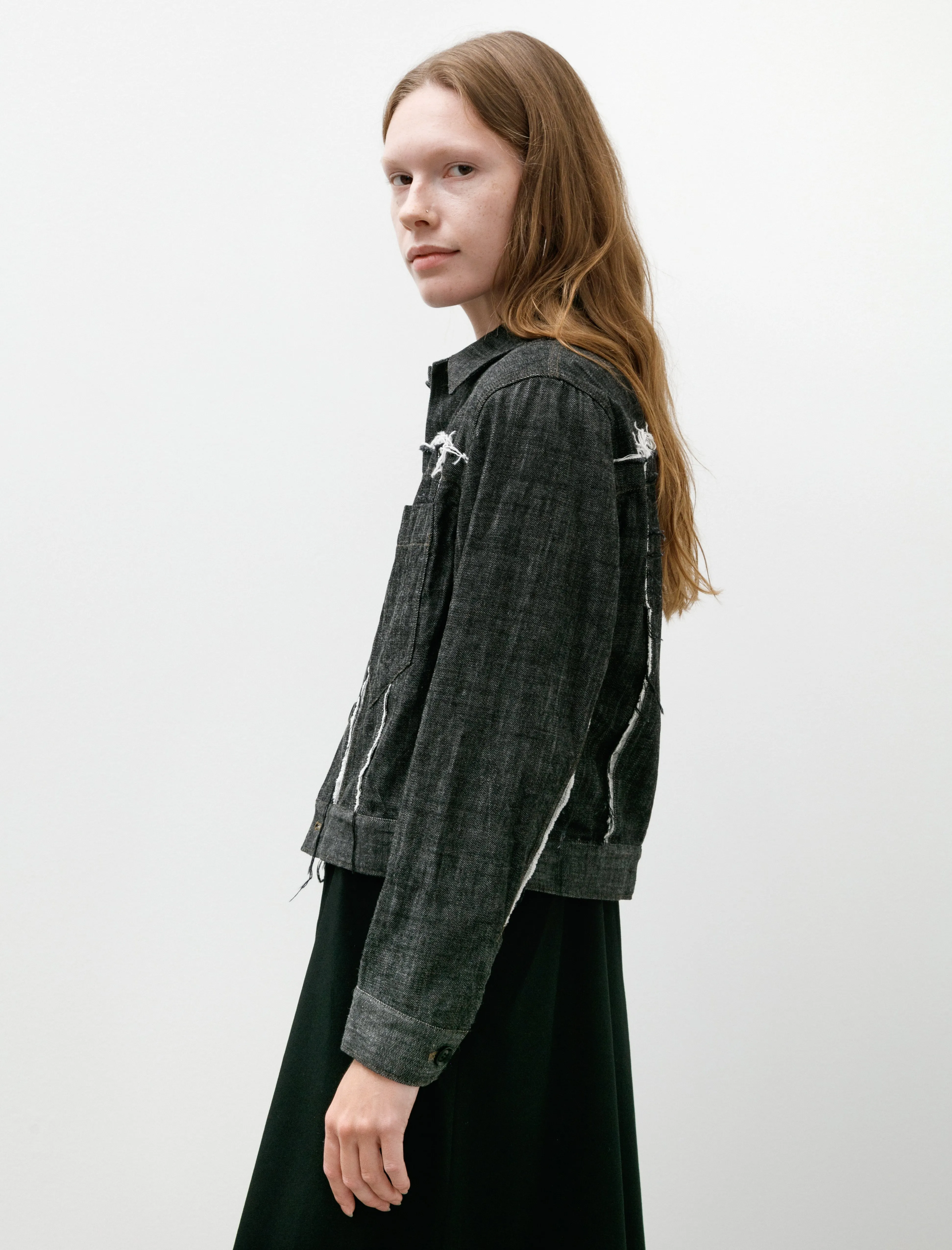 Untrimmed Panel Denim Jacket sold by SHOP NEIGHBOR product image thumbnail 5