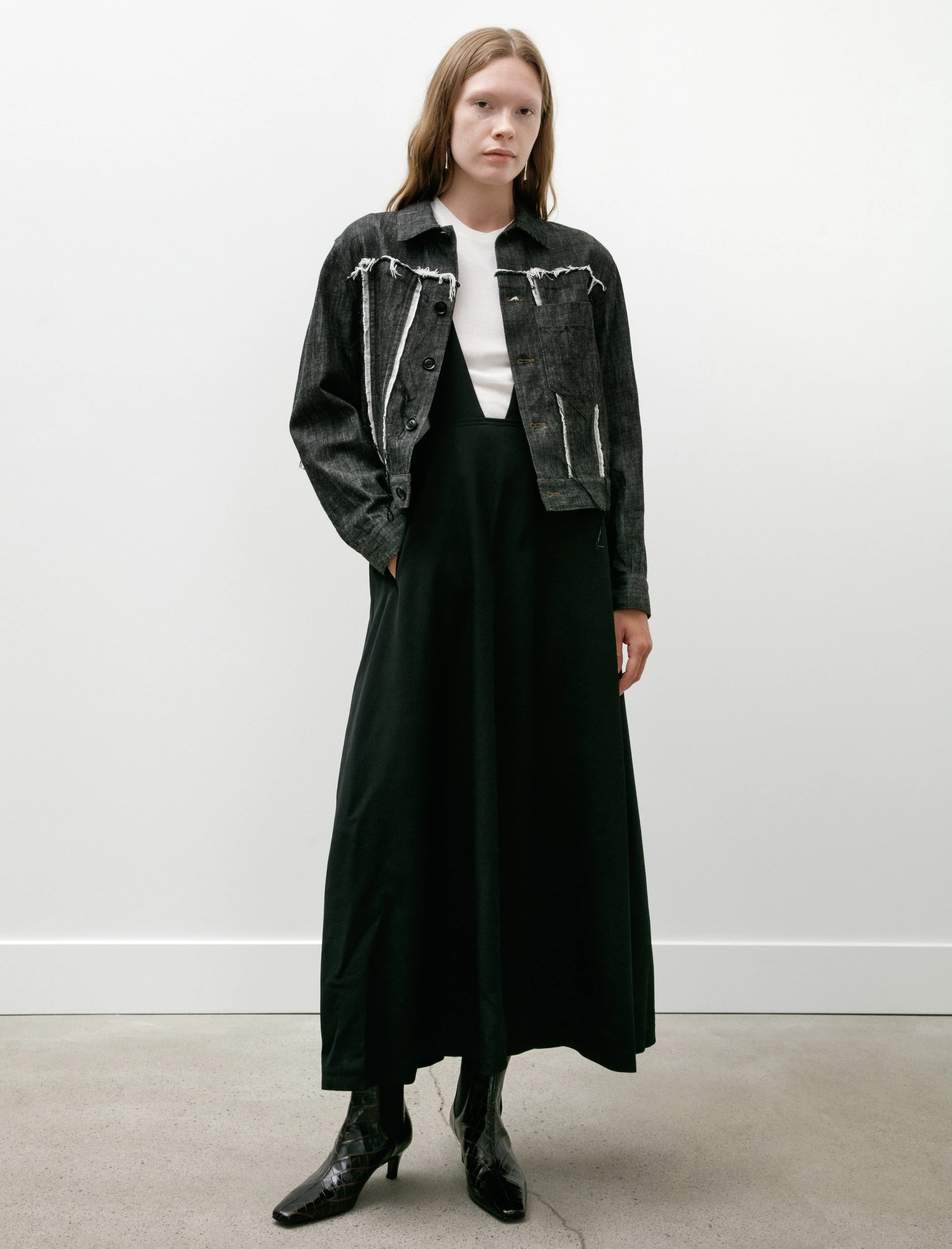 Untrimmed Panel Denim Jacket sold by SHOP NEIGHBOR