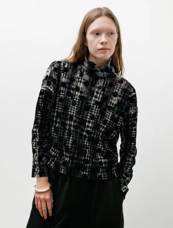 Cropped High Neck Tee Dots/Plaid sold by SHOP NEIGHBOR