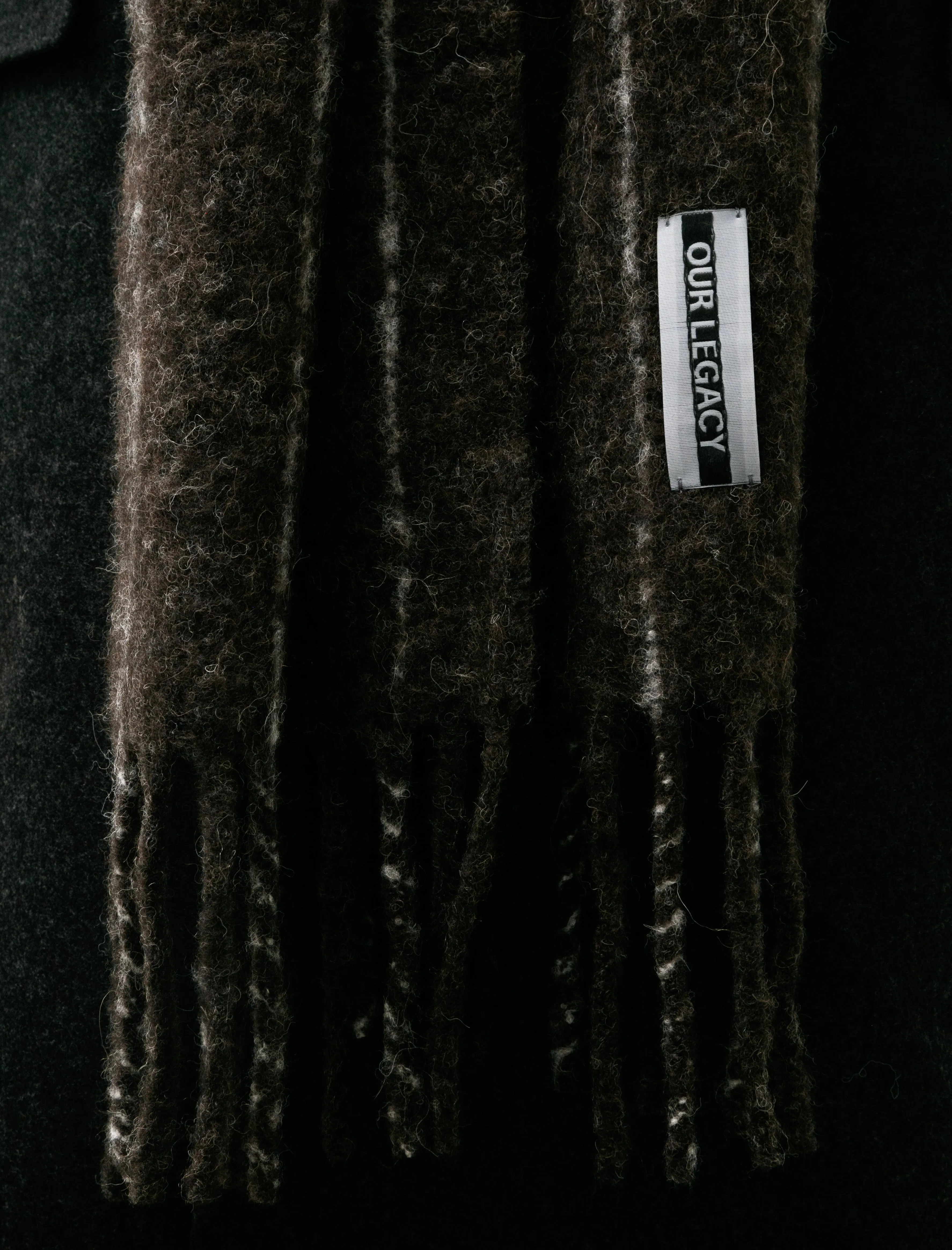 Estate Scarf Brown Pinstripe Fuzzy Alpaca sold by SHOP NEIGHBOR product image thumbnail 3