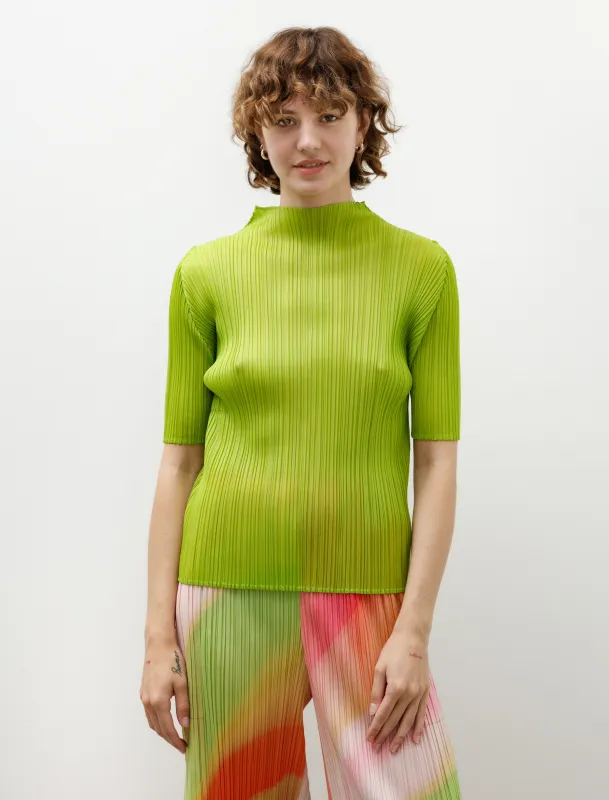 Lucid Pleats Mockneck Yellow Green sold by SHOP NEIGHBOR