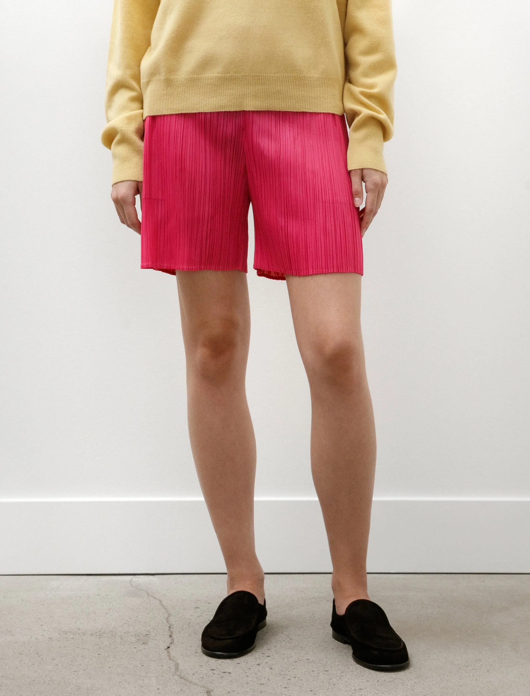 Lucid Pleats Shorts Bright Pink sold by SHOP NEIGHBOR