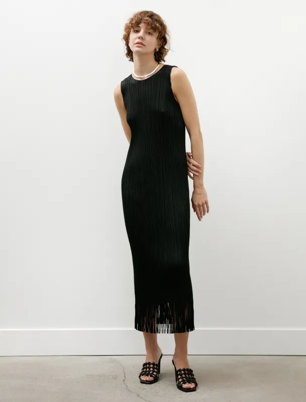 Wave Long Fringe Dress Black made by SHOP NEIGHBOR