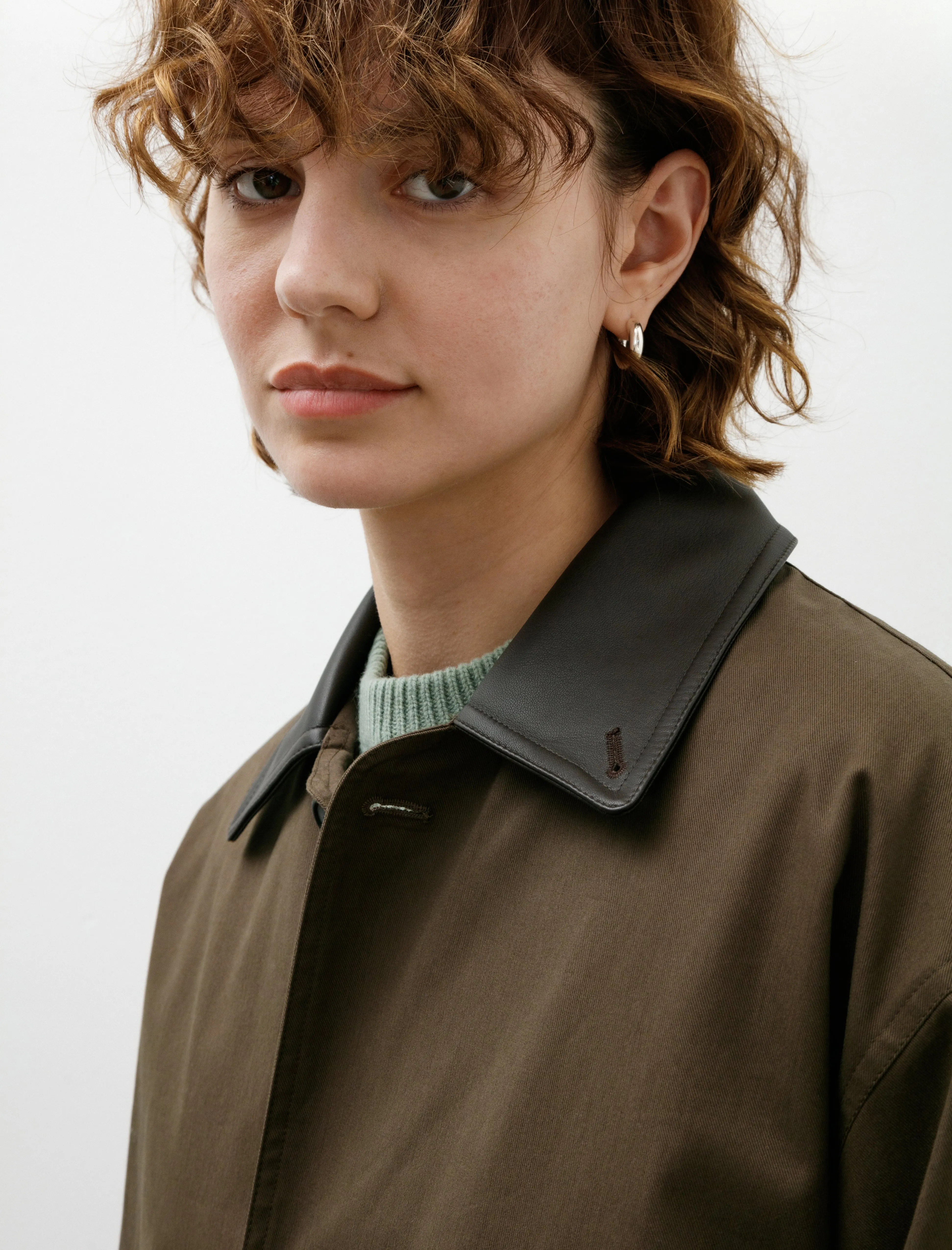 Oversized Blouson with Leather Collar Khaki sold by SHOP NEIGHBOR product image thumbnail 5