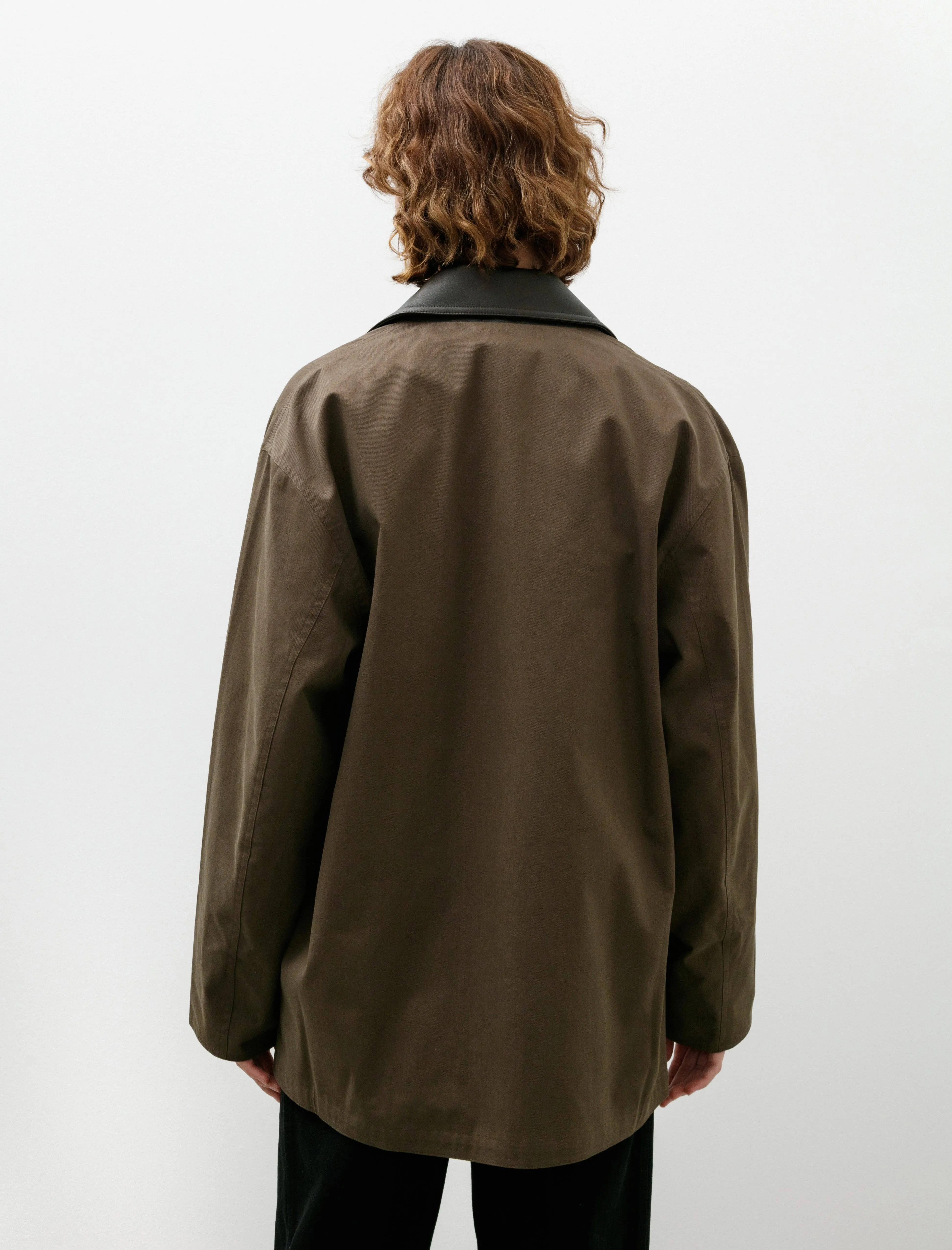Oversized Blouson with Leather Collar Khaki sold by SHOP NEIGHBOR product image thumbnail 3