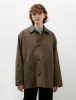 Oversized Blouson with Leather Collar Khaki sold by SHOP NEIGHBOR