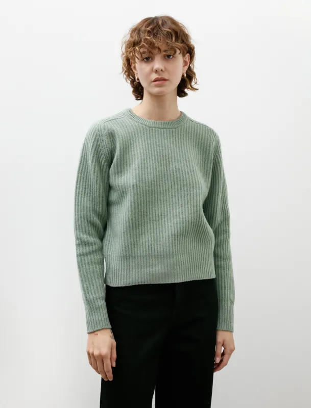 Cashmere and Wool Maxi Ribbed Raglan Sweater Sauge made by SHOP NEIGHBOR