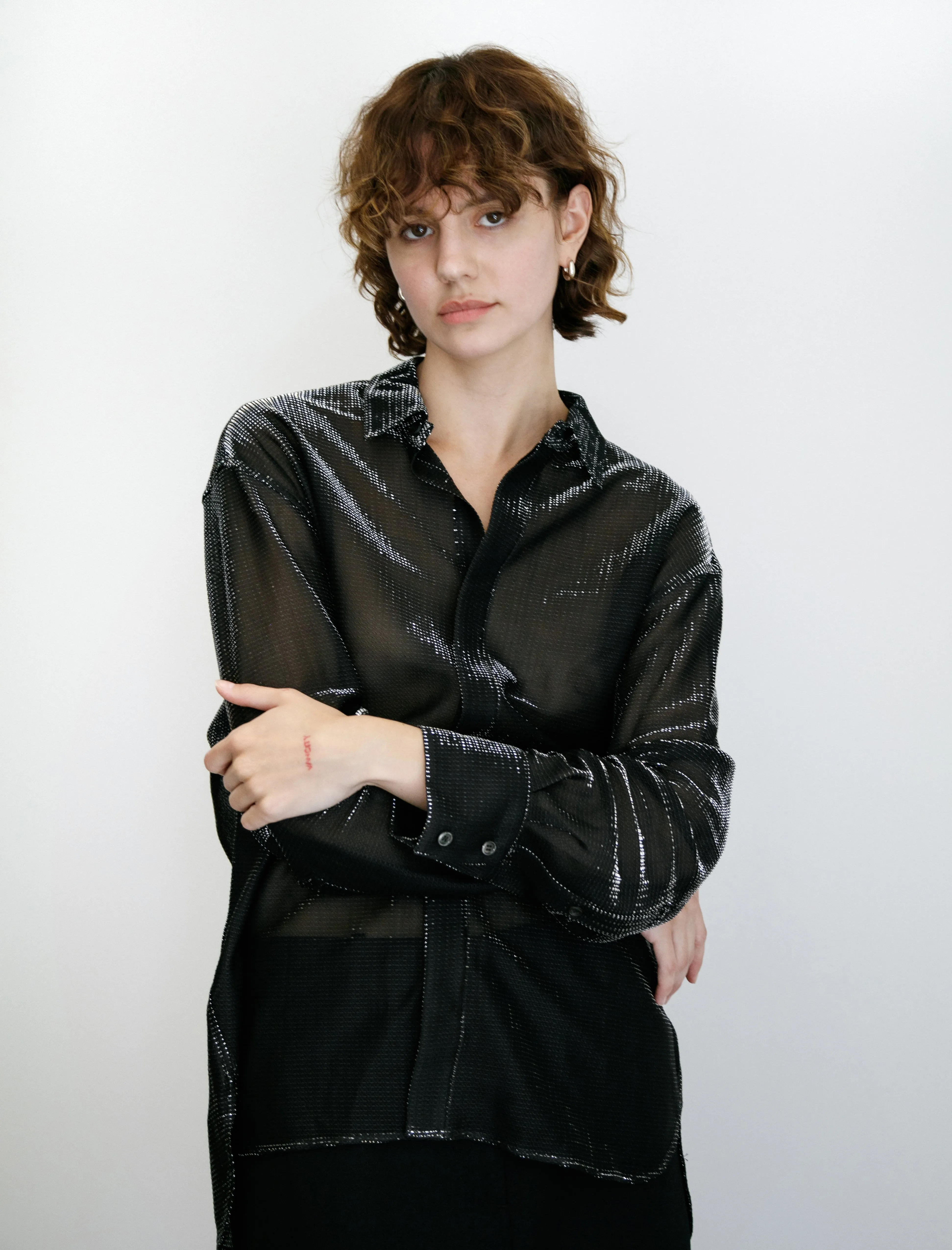 Metallic Jersey Shirt Black sold by SHOP NEIGHBOR product image thumbnail 5