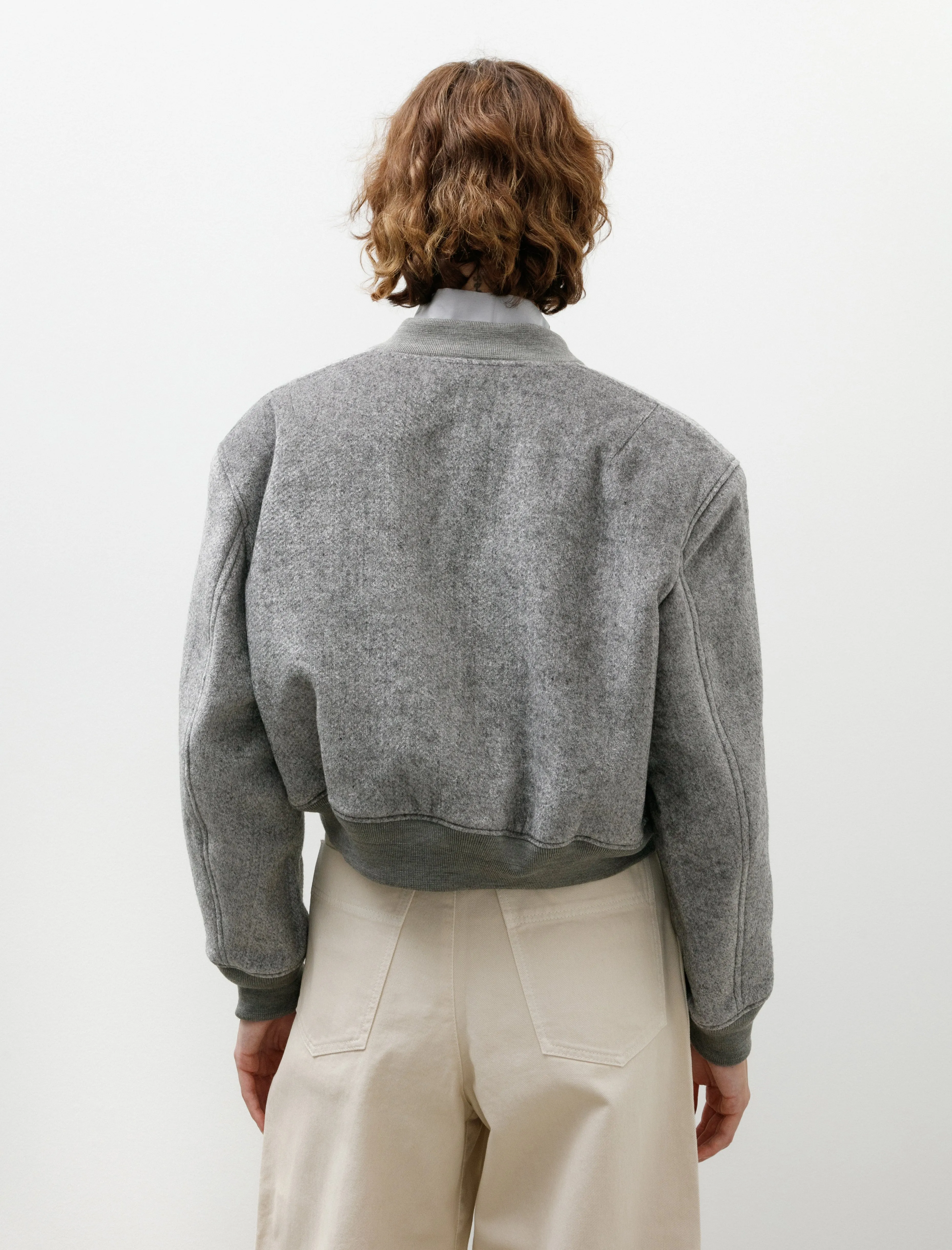 Velvet Wool MA-1 Jacket Grey sold by SHOP NEIGHBOR product image thumbnail 3