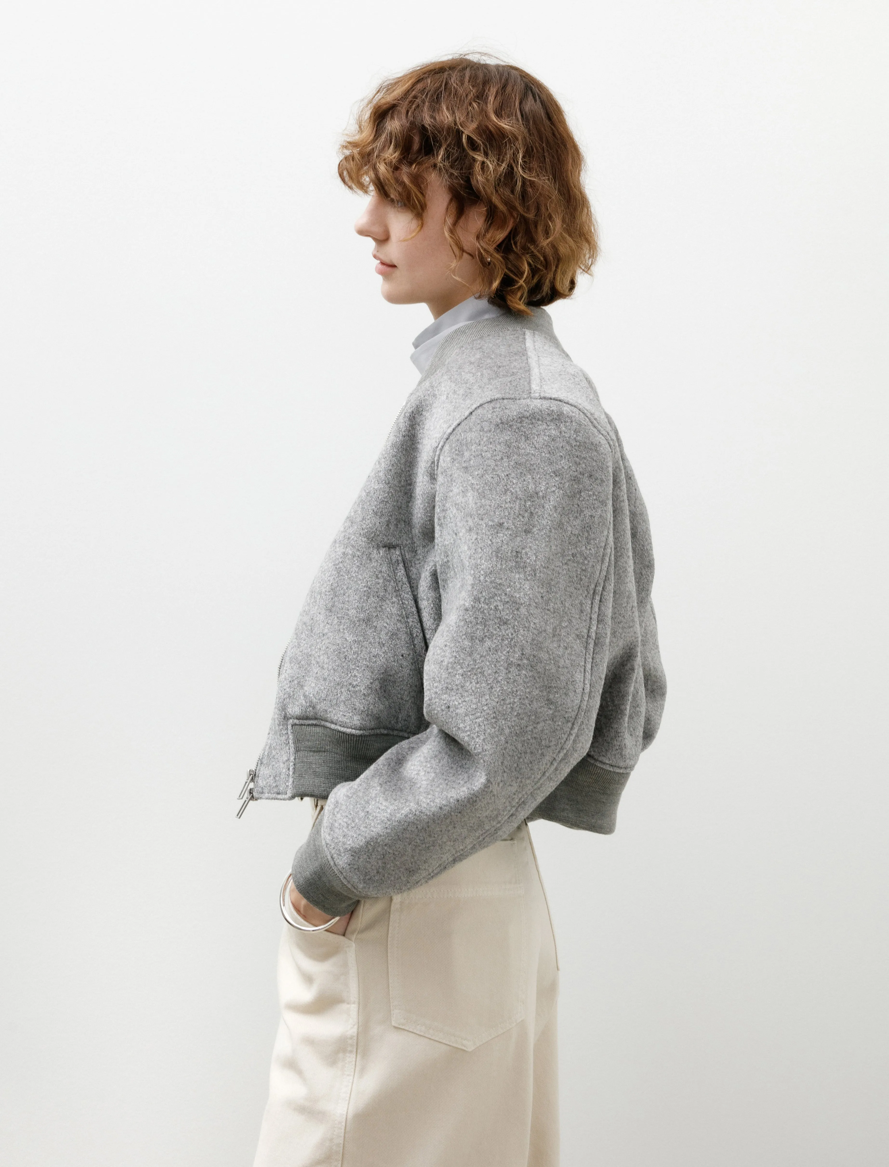 Velvet Wool MA-1 Jacket Grey sold by SHOP NEIGHBOR product image thumbnail 2