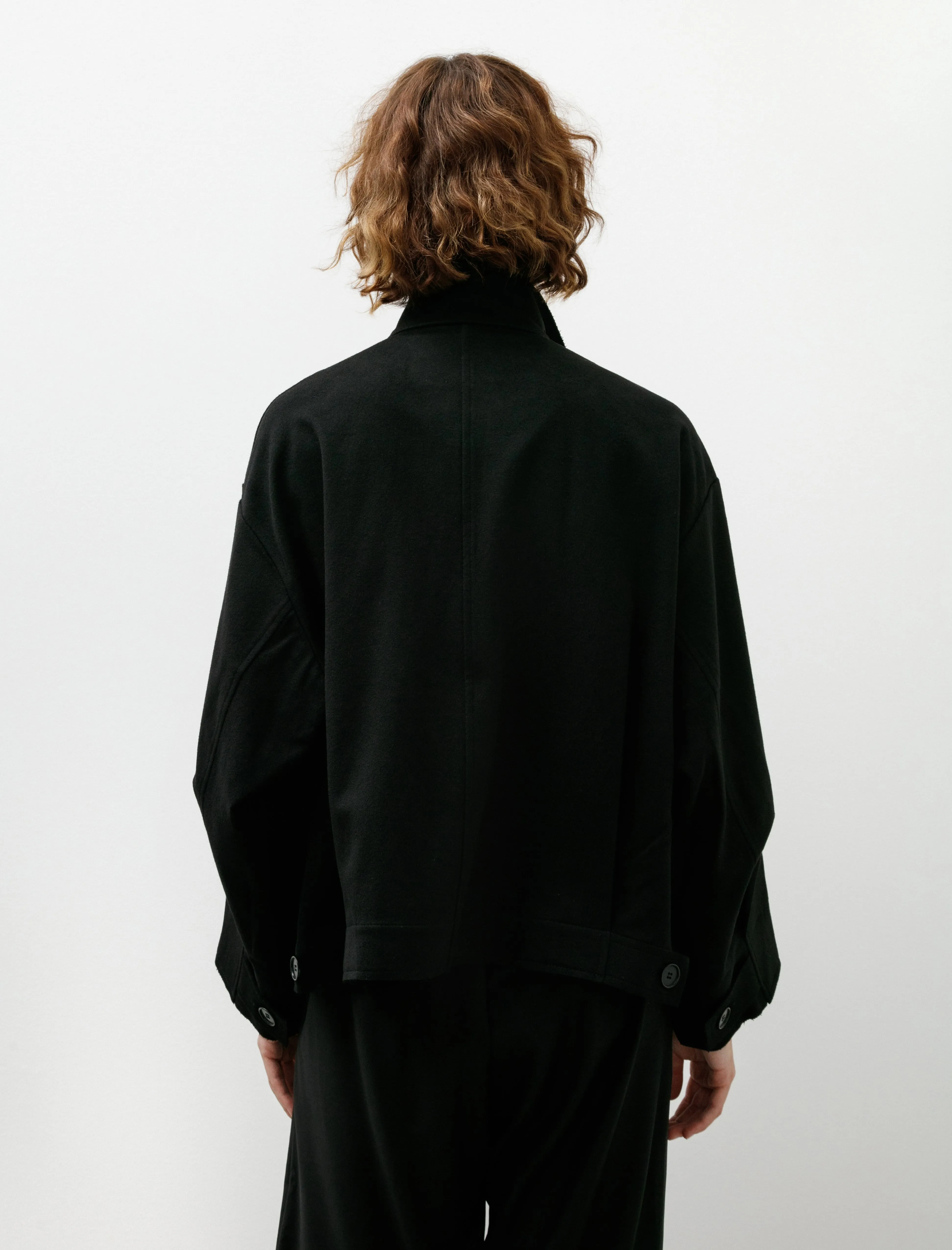 No. 286 Heavy Wool Cropped Oversized Jacket Black sold by SHOP NEIGHBOR product image thumbnail 4