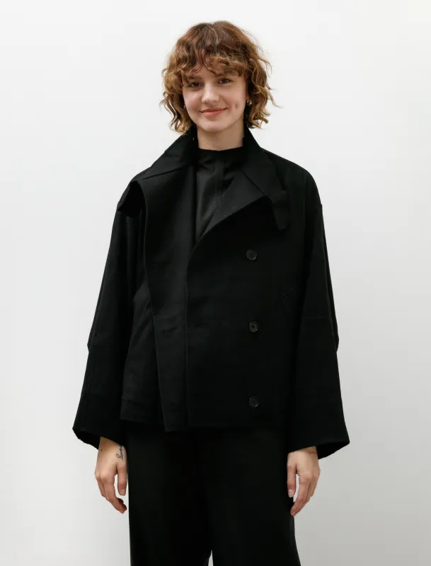 No. 286 Heavy Wool Cropped Oversized Jacket Black sold by SHOP NEIGHBOR