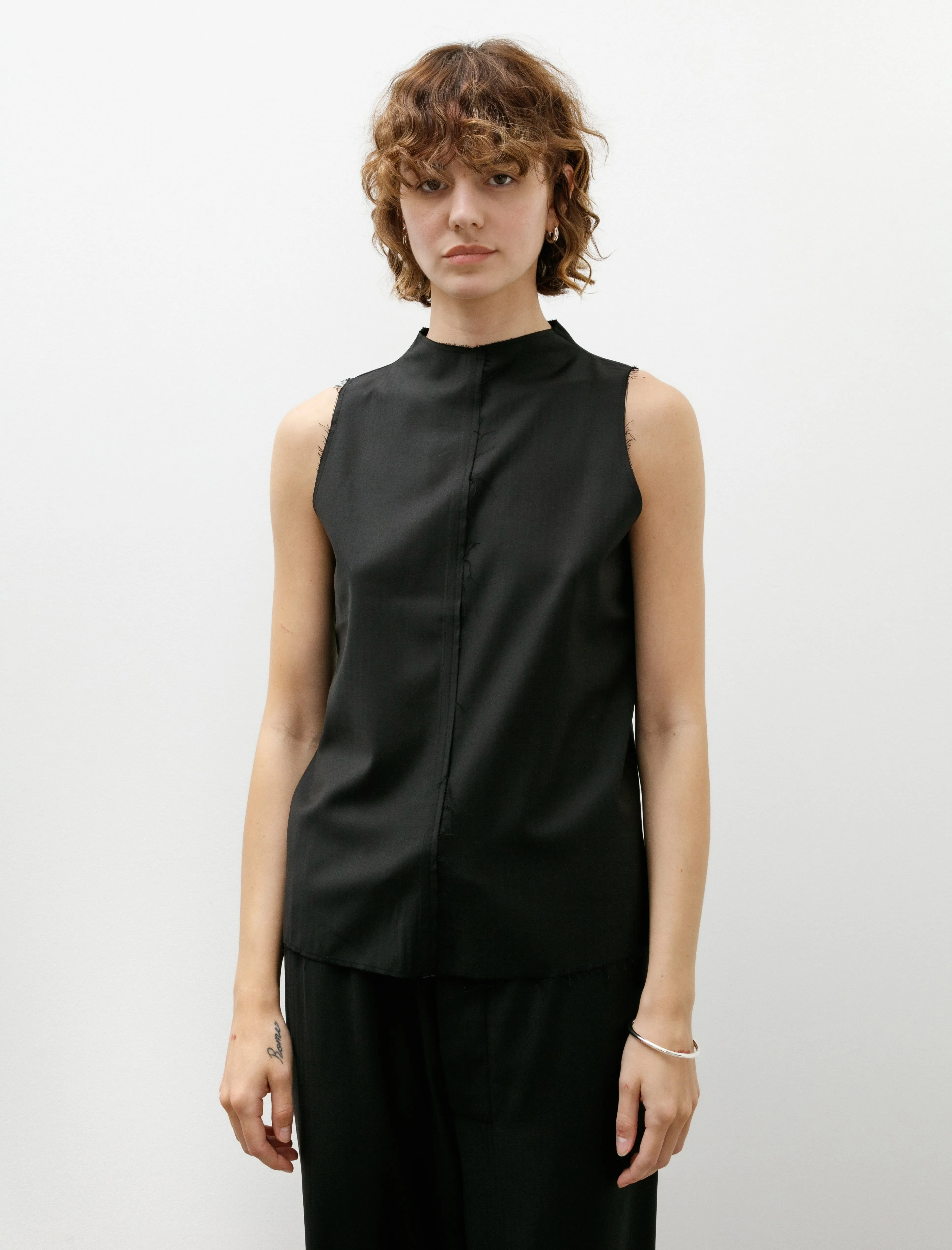 No. 322 Fine Wool Center Seams Top Black Herringbone sold by SHOP NEIGHBOR