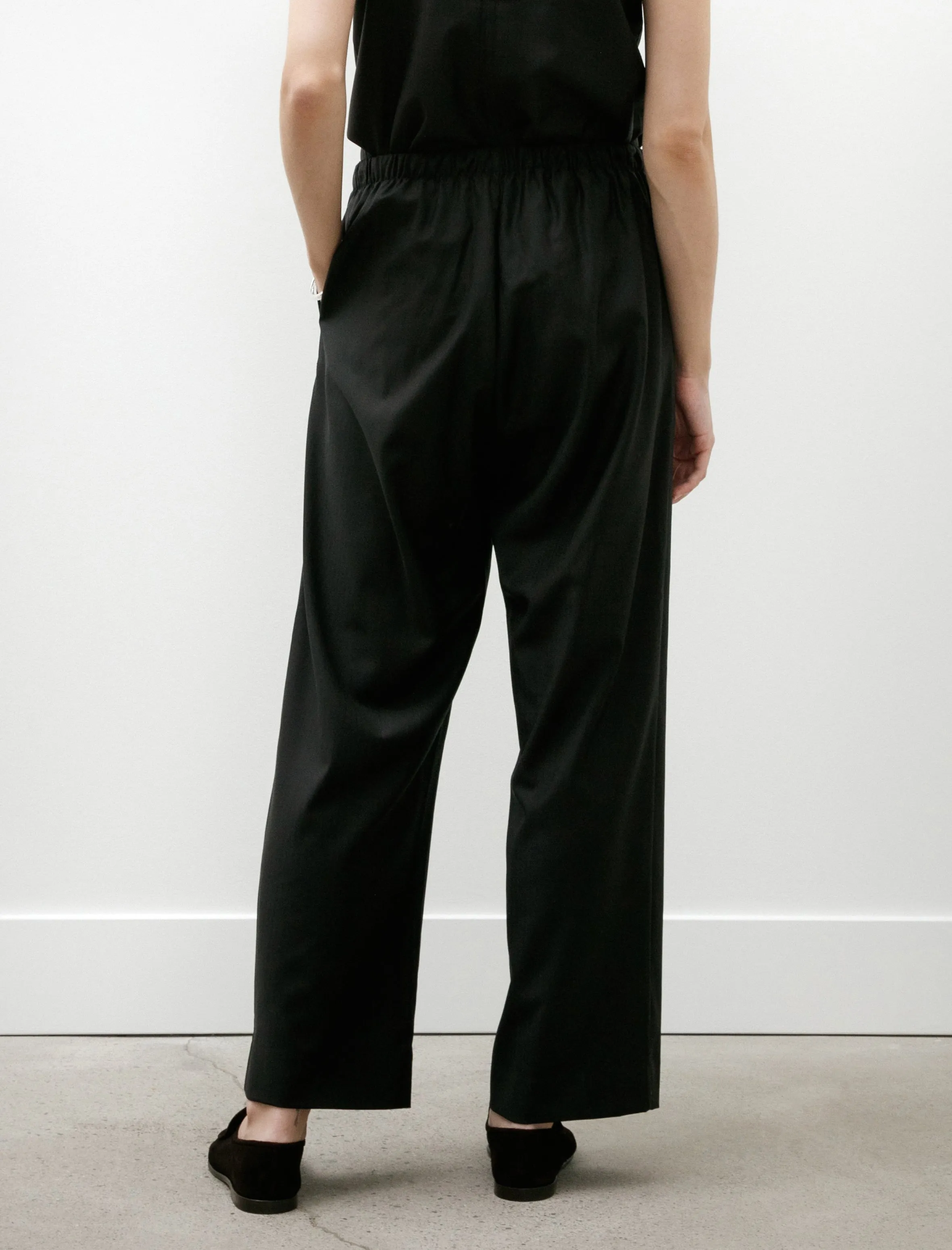 No. 288 Fine Wool Drawstring Trousers Black Herringbone sold by SHOP NEIGHBOR product image thumbnail 5