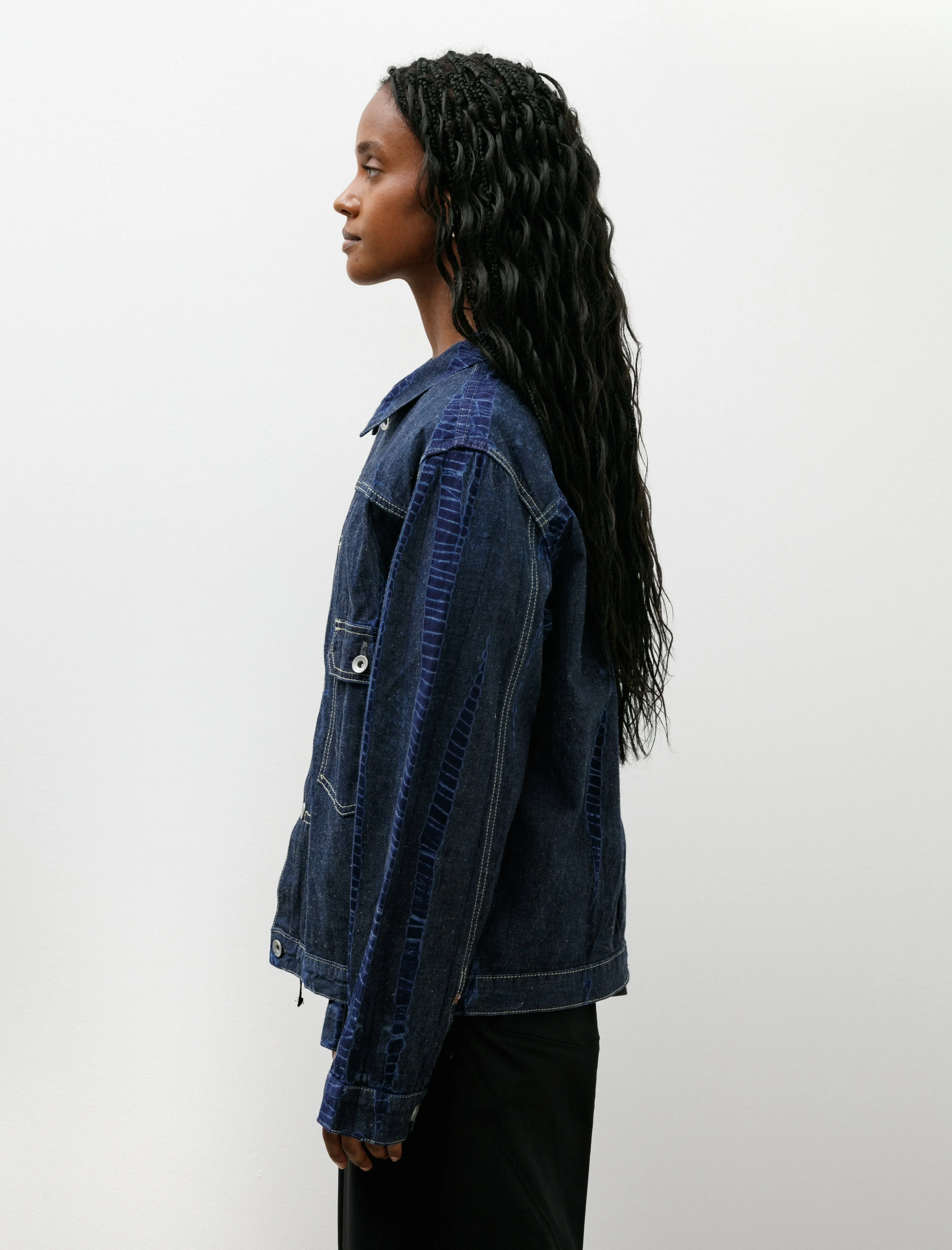 Cotton Denim Jacket Tesuji Shibori Navy Indigo sold by SHOP NEIGHBOR product image thumbnail 4