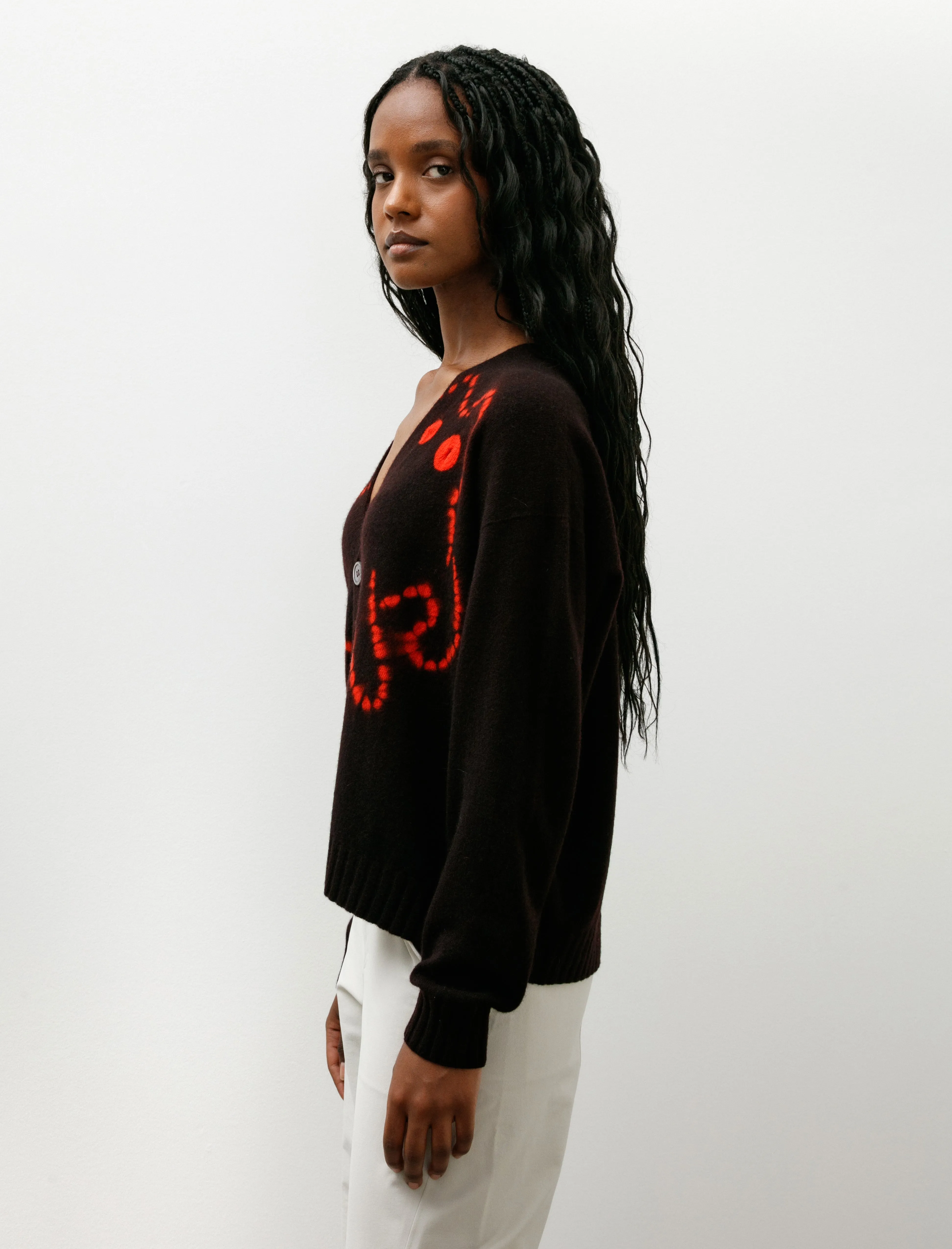 Cashmere Seamless Short Cardigan Black Red sold by SHOP NEIGHBOR product image thumbnail 3