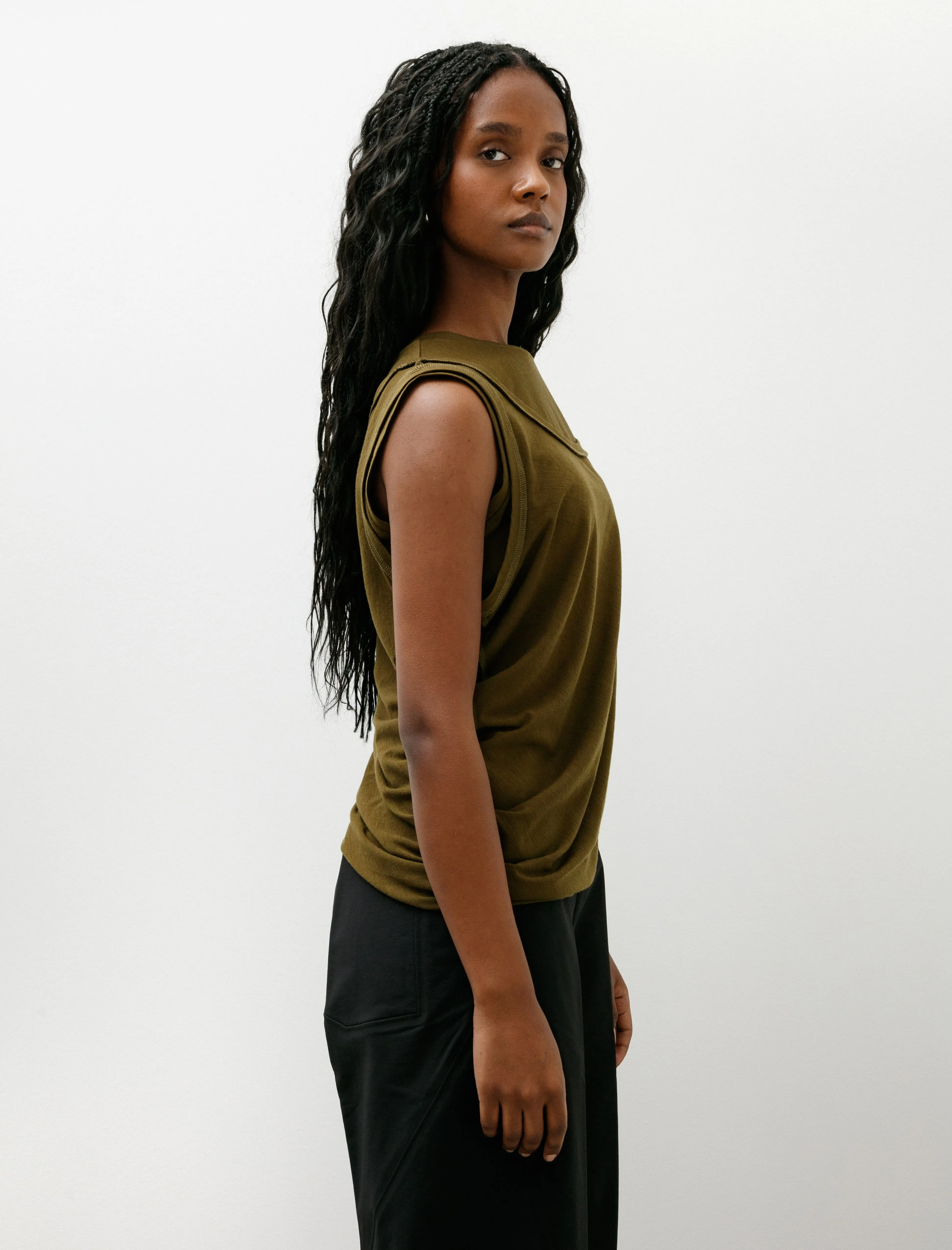 Double Layered Tank Merino Wool Olive sold by SHOP NEIGHBOR product image thumbnail 3