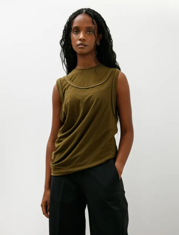 Double Layered Tank Merino Wool Olive sold by SHOP NEIGHBOR