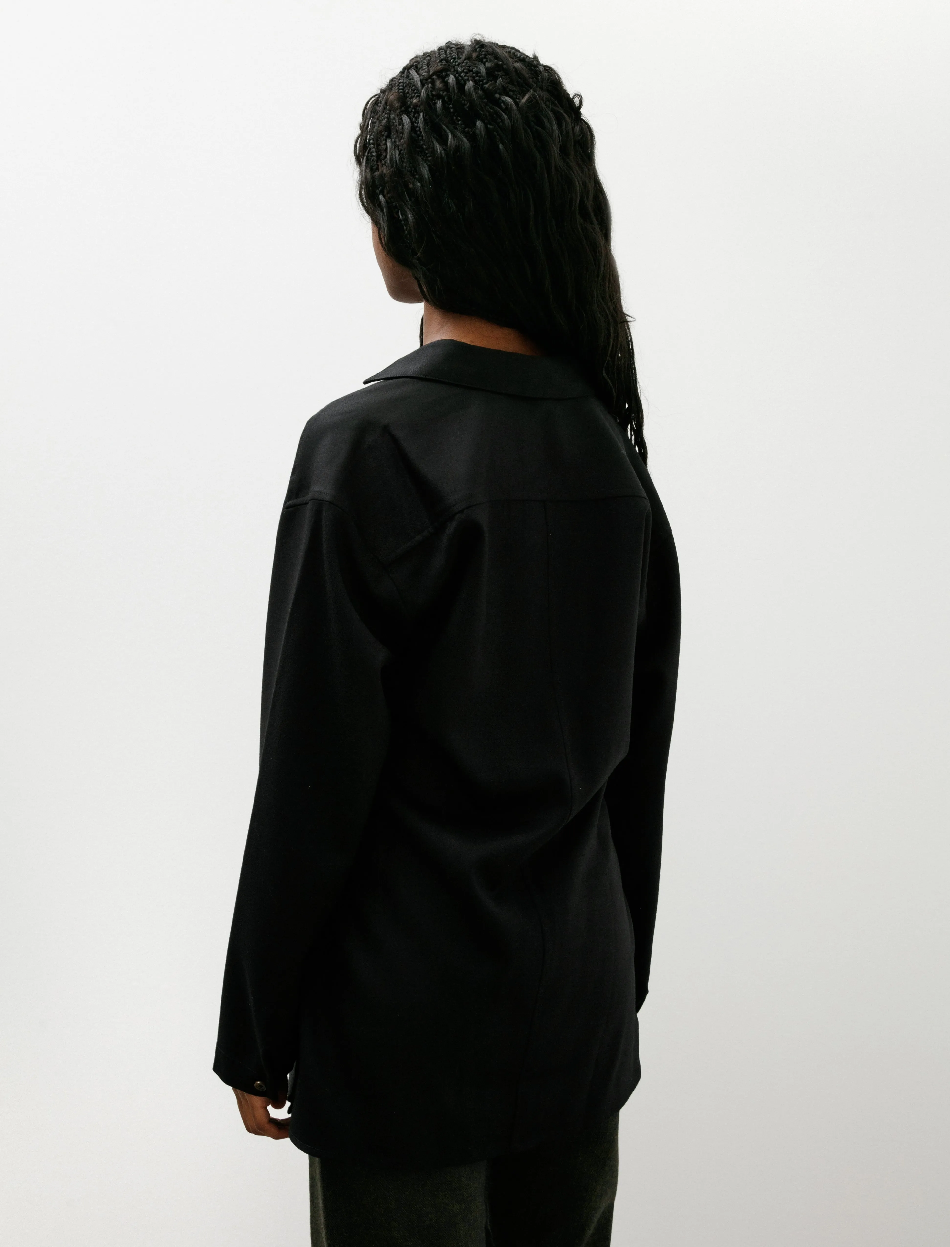 Drape Neck Shirt Wool Black sold by SHOP NEIGHBOR product image thumbnail 4