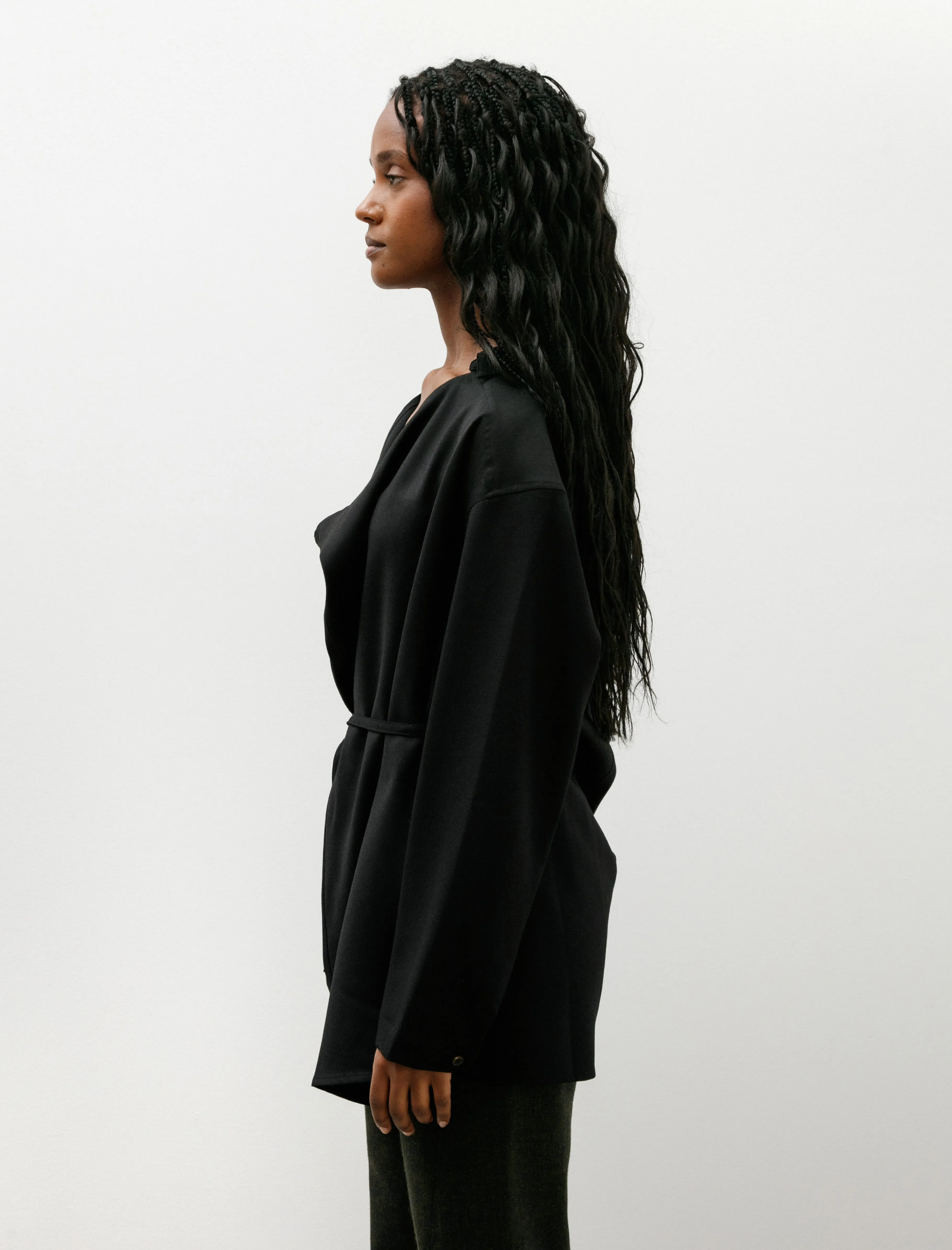 Drape Neck Shirt Wool Black sold by SHOP NEIGHBOR product image thumbnail 3