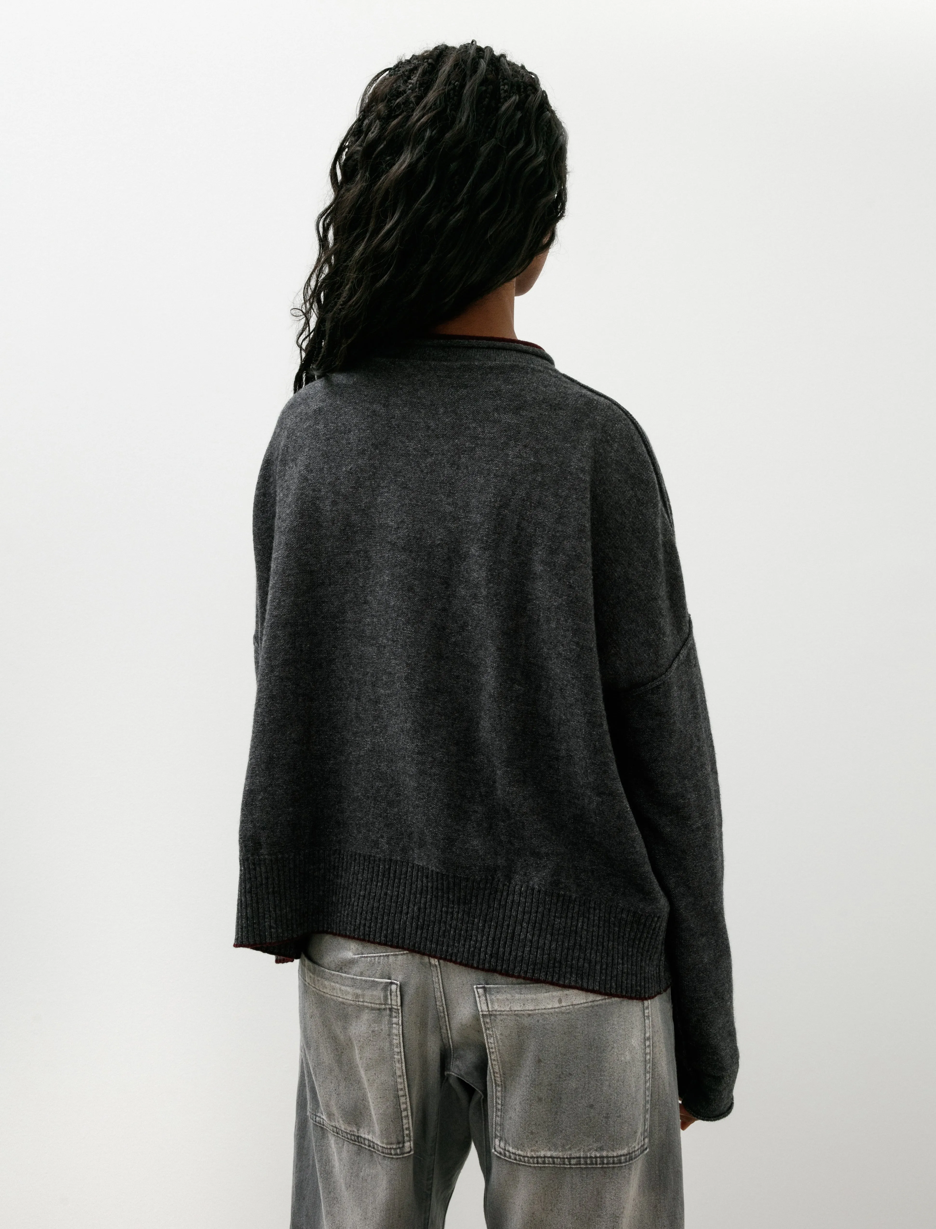 Drop Shoulder Knit Grey sold by SHOP NEIGHBOR product image thumbnail 4