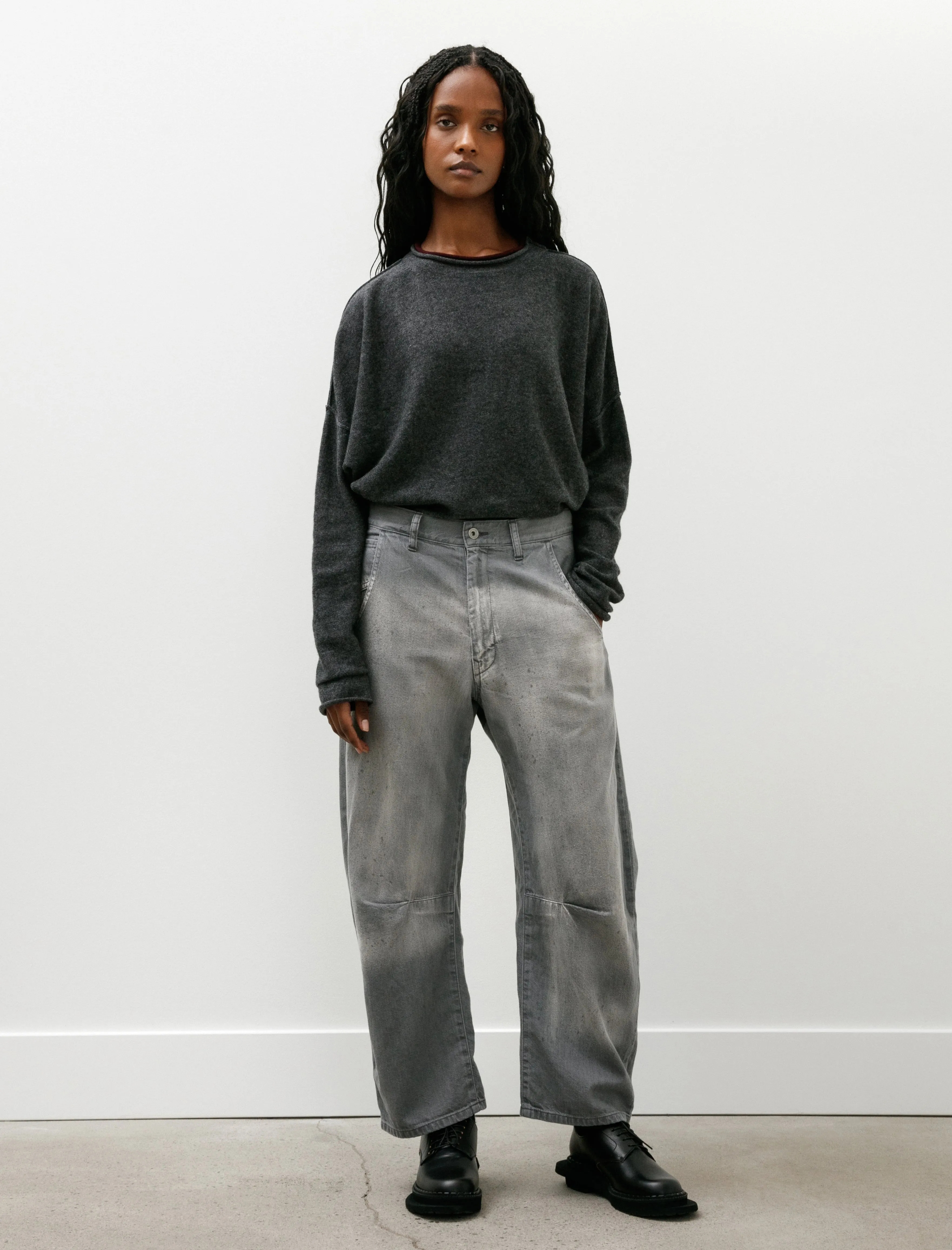 Knee Seam Pants Grey sold by SHOP NEIGHBOR