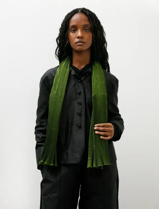 Silk Dupion Pleated Scarf Bottle Green sold by SHOP NEIGHBOR
