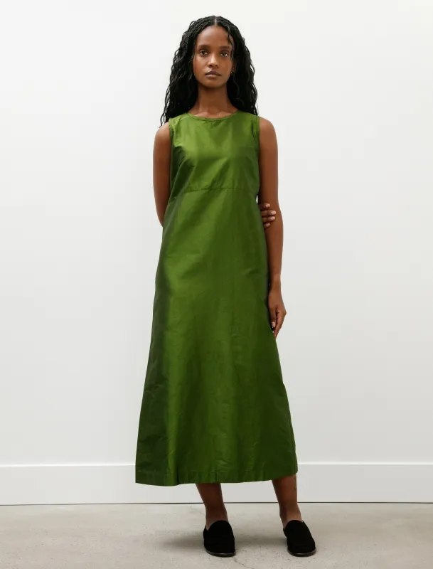 Silk Dupion Erika Dress Bottle Green sold by SHOP NEIGHBOR
