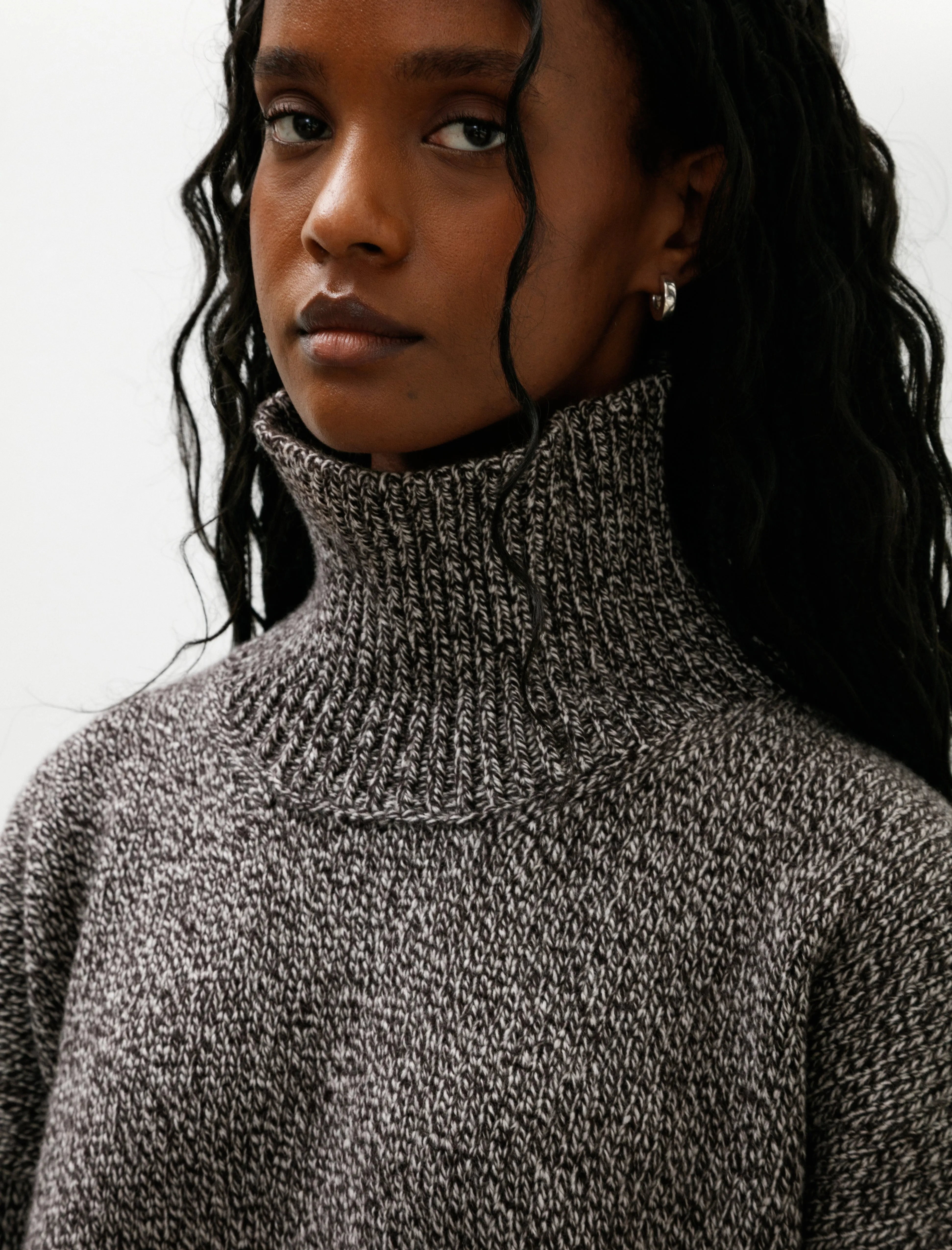 Caragh Chunky Crop High Neck Dark Brown Marle sold by SHOP NEIGHBOR product image thumbnail 2