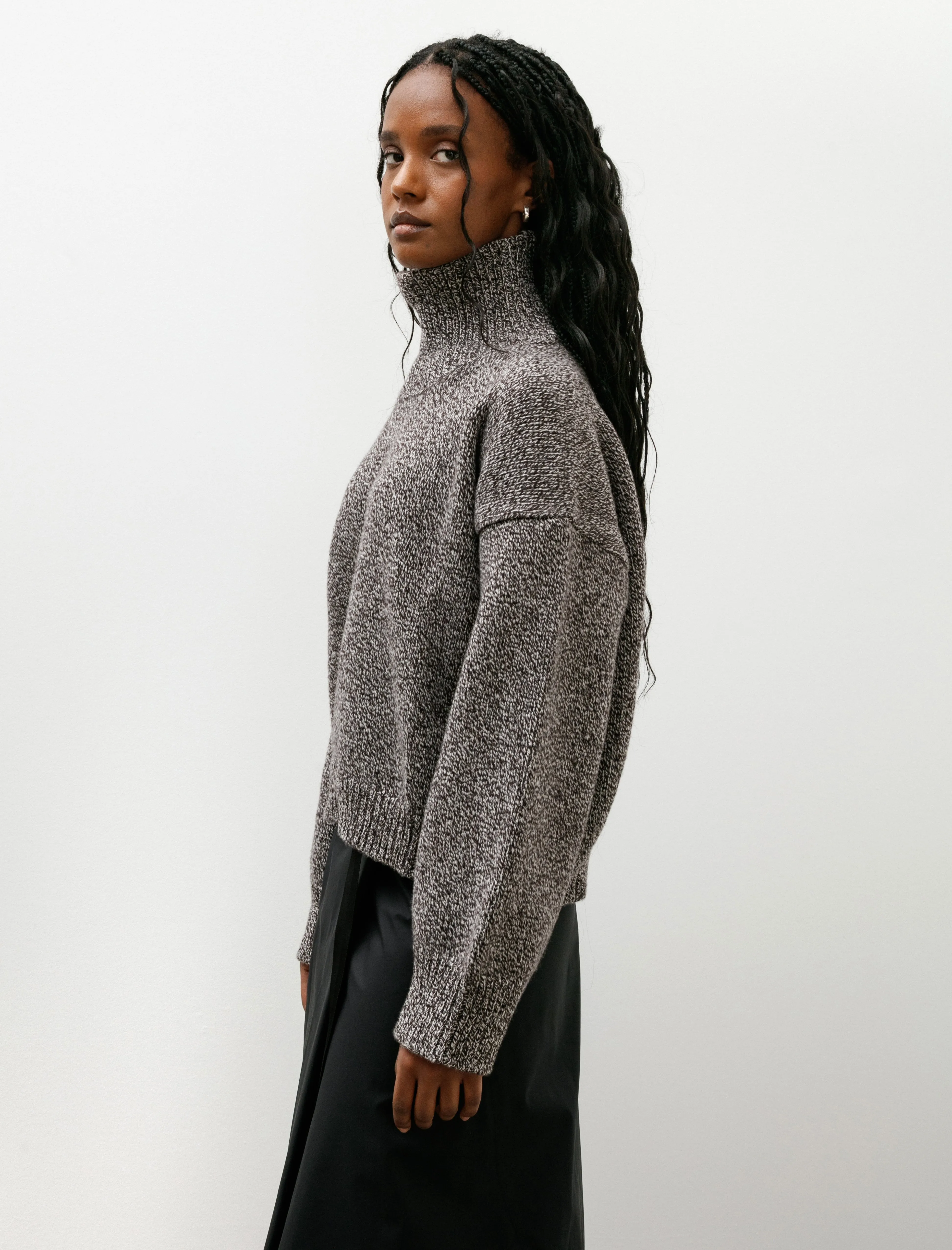 Caragh Chunky Crop High Neck Dark Brown Marle sold by SHOP NEIGHBOR product image thumbnail 3