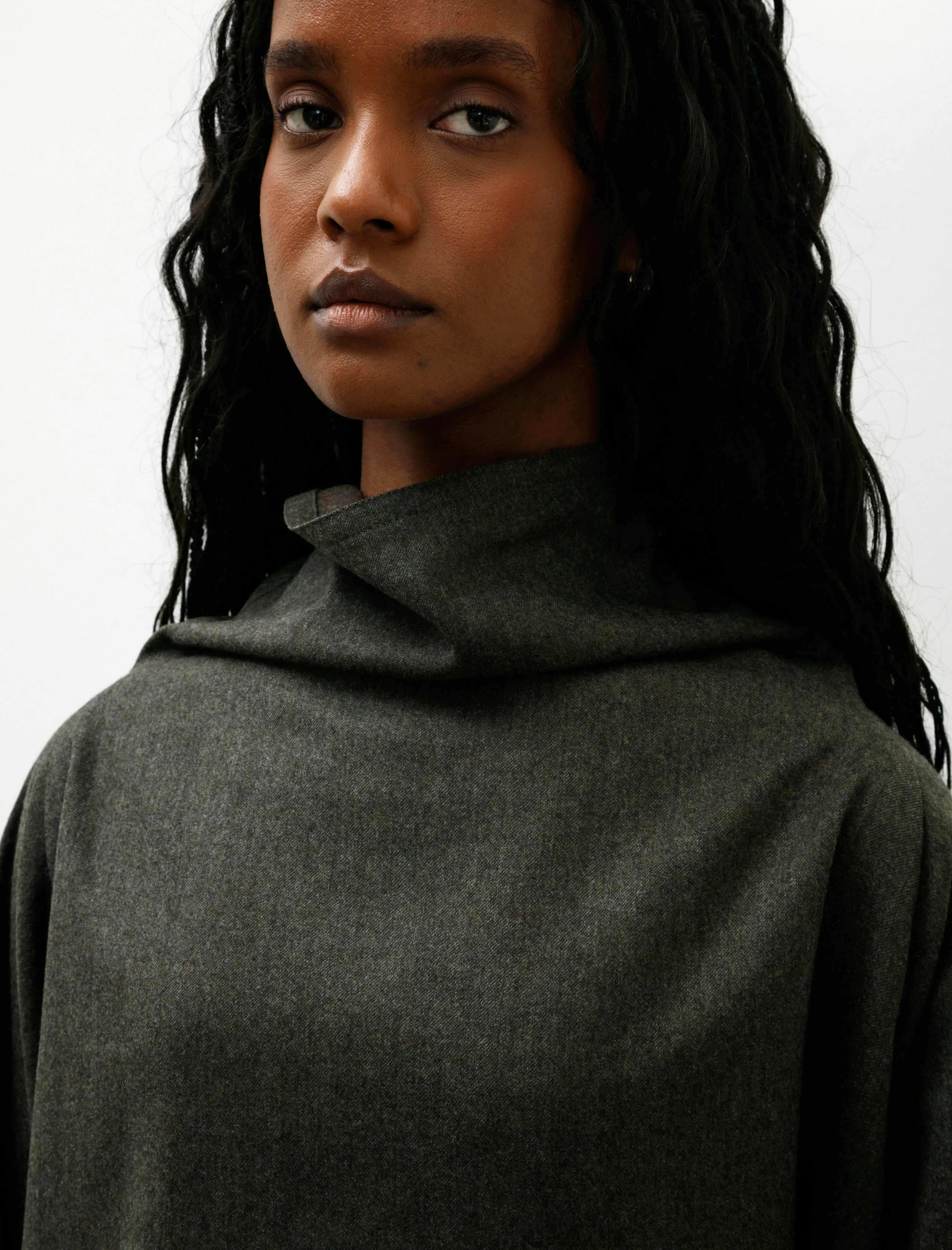 Batwing T-Neck Oversized Short Shirt Flannel Loden sold by SHOP NEIGHBOR product image thumbnail 2