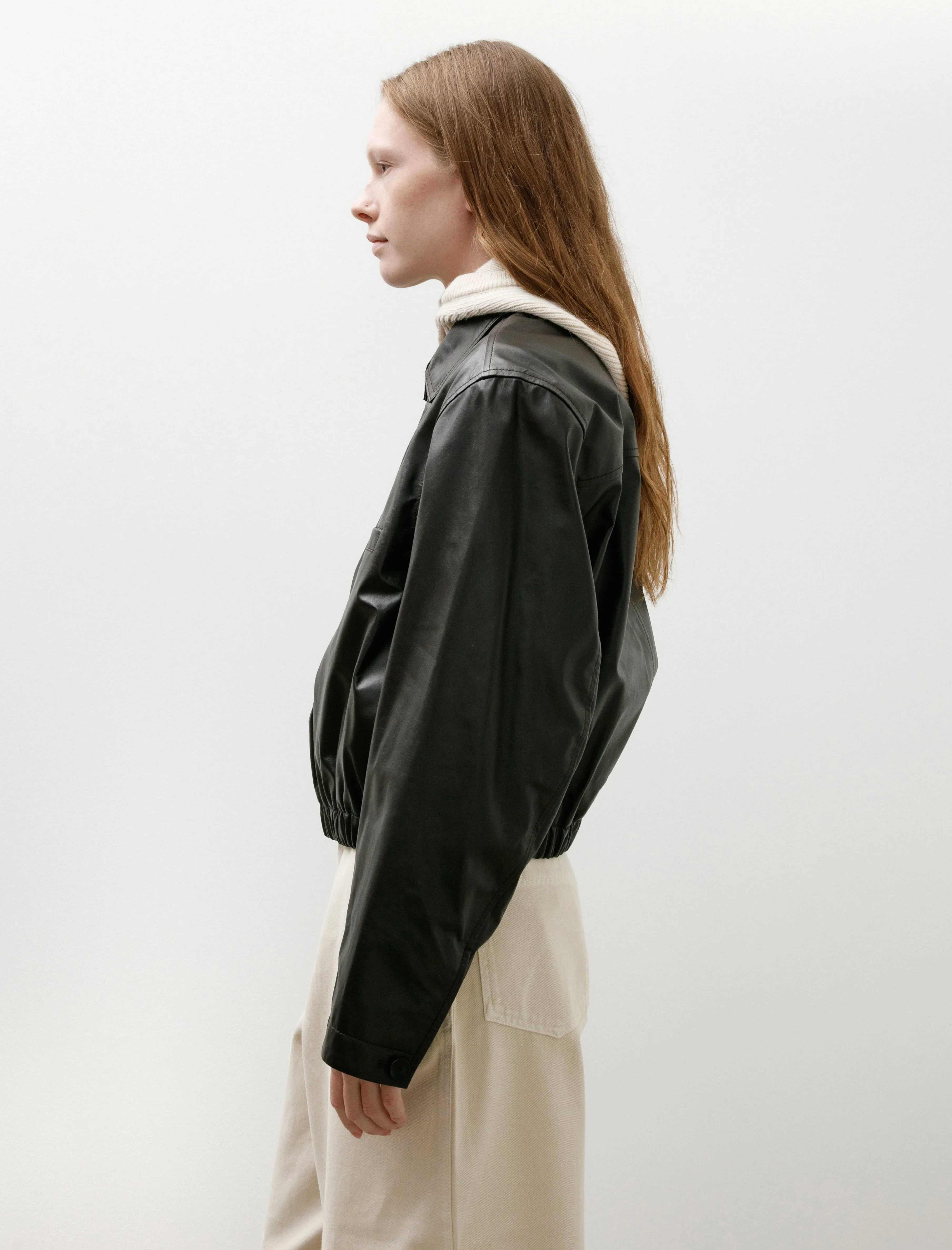 Soft Leather Blouson Black Cherry sold by SHOP NEIGHBOR product image thumbnail 5