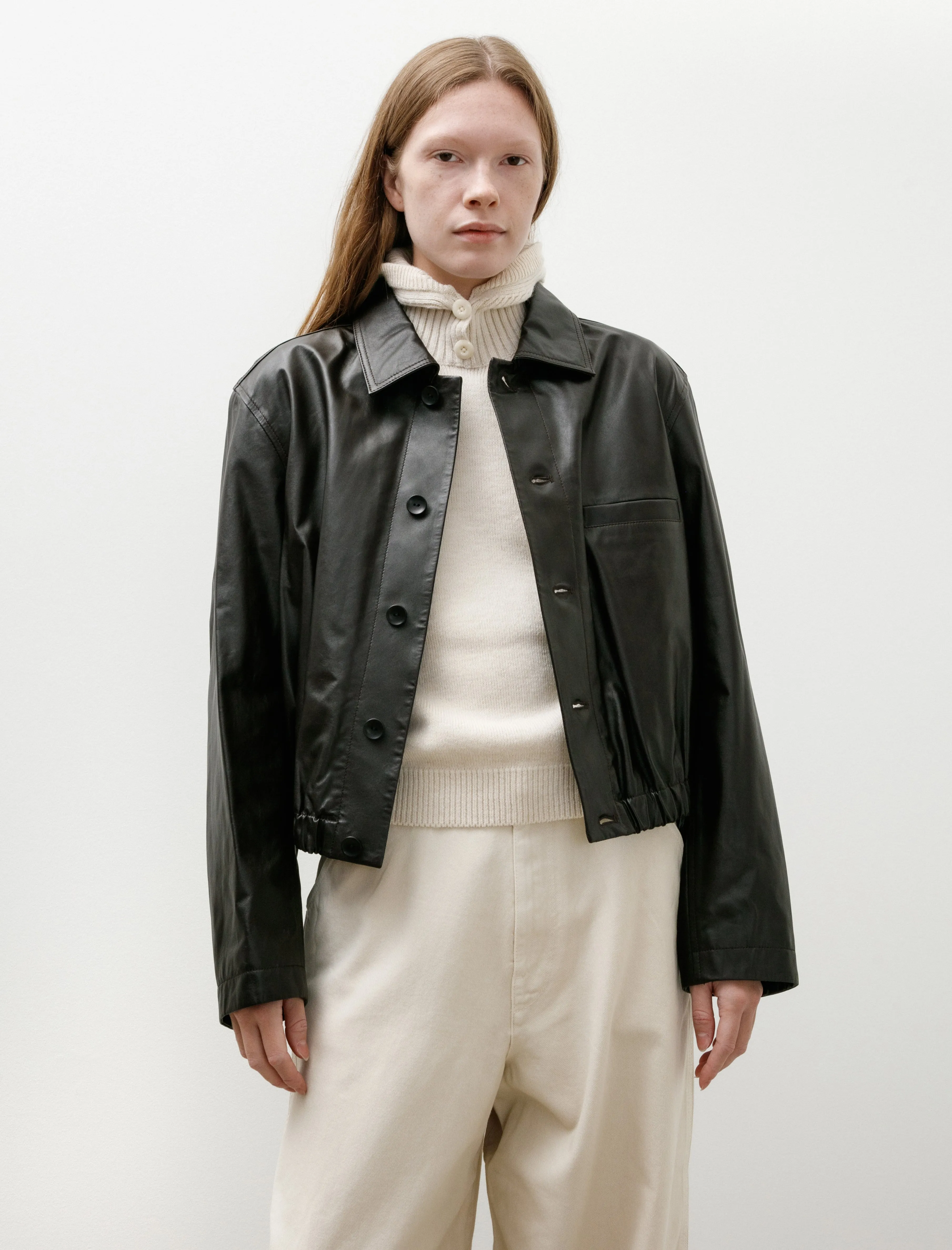 Soft Leather Blouson Black Cherry sold by SHOP NEIGHBOR product image thumbnail 2