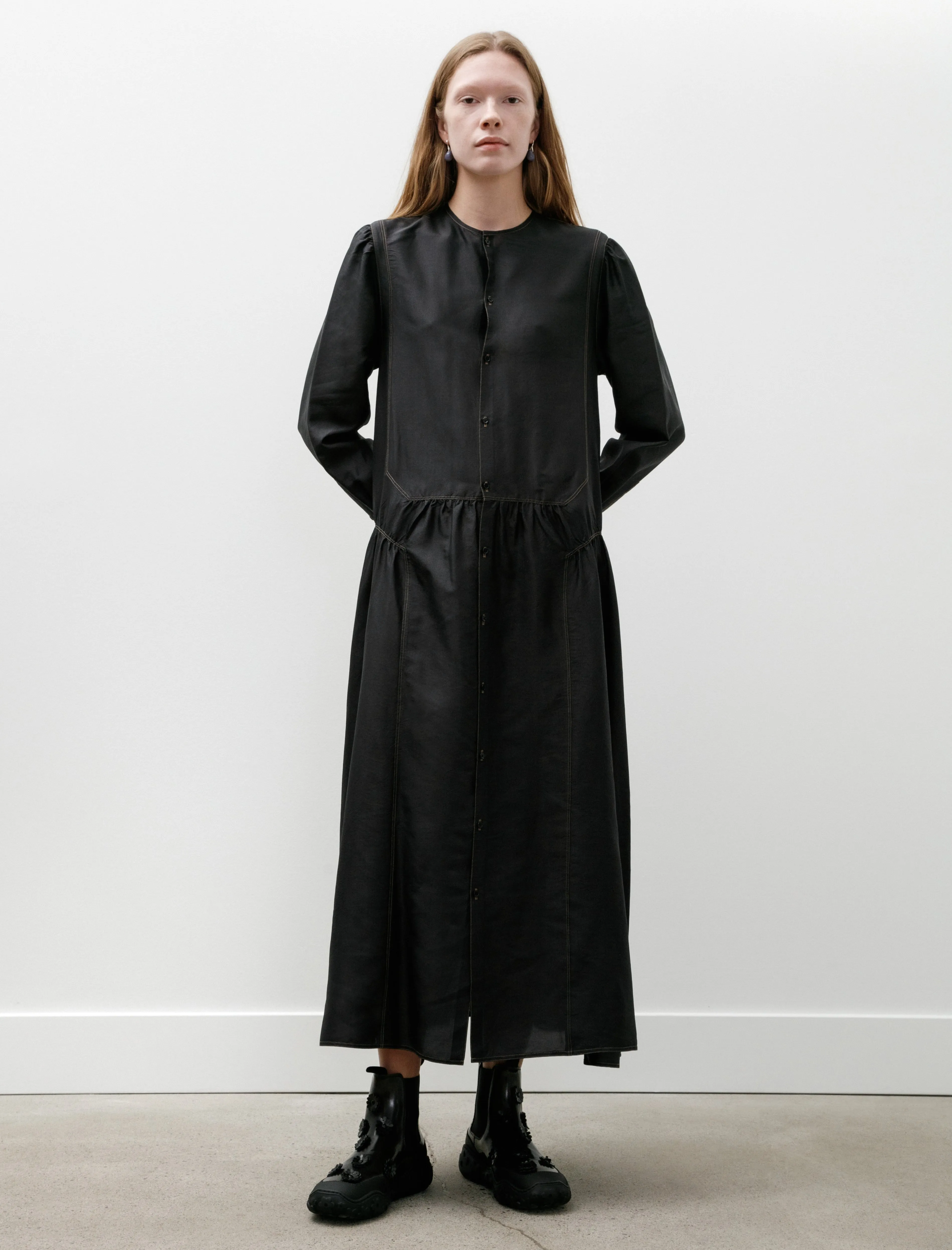 Buttoned Dress Black sold by SHOP NEIGHBOR