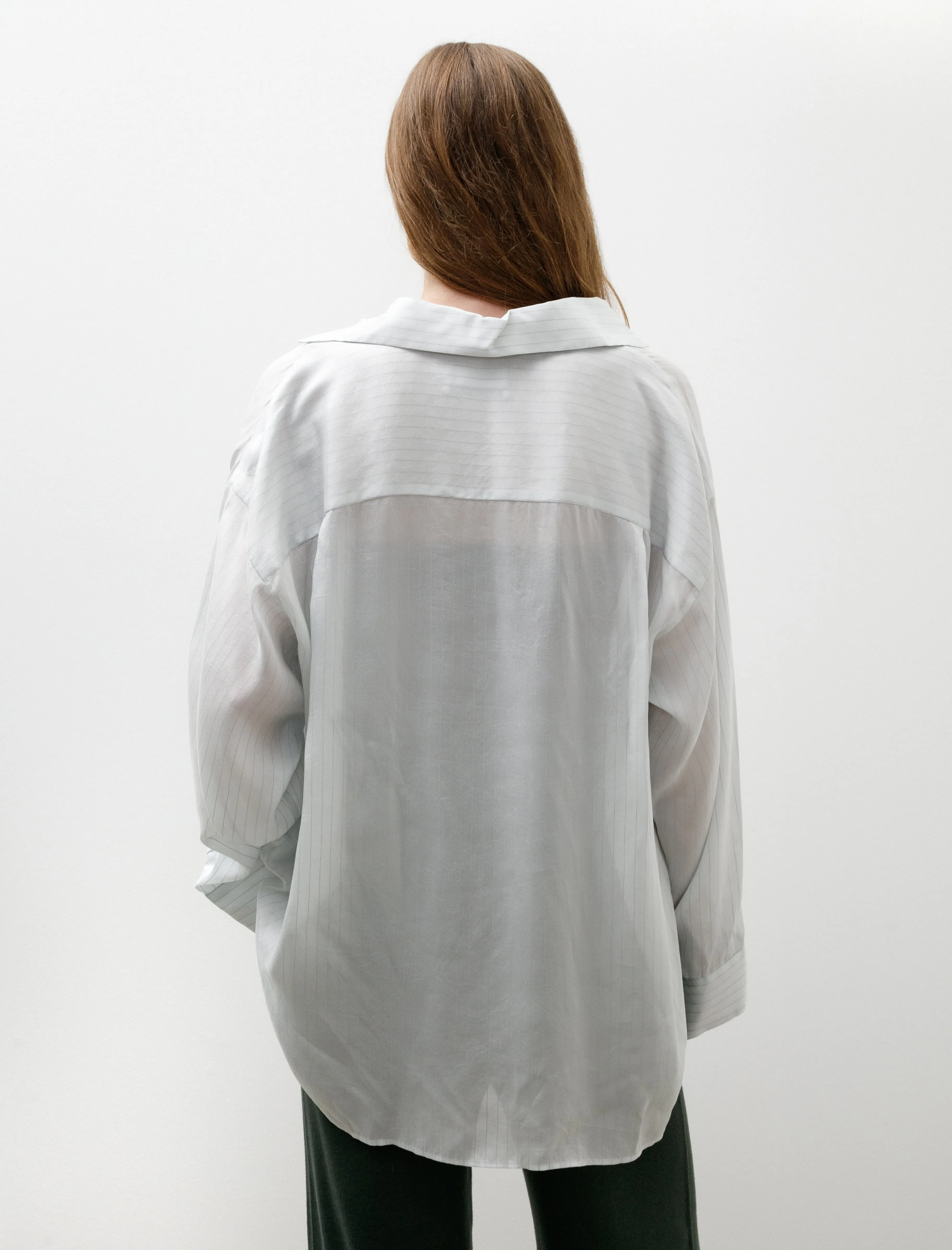 Cupro Stripe Skipper Blouse White sold by SHOP NEIGHBOR product image thumbnail 4