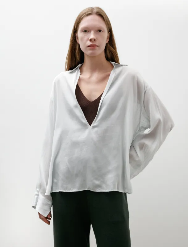 Cupro Stripe Skipper Blouse White sold by SHOP NEIGHBOR