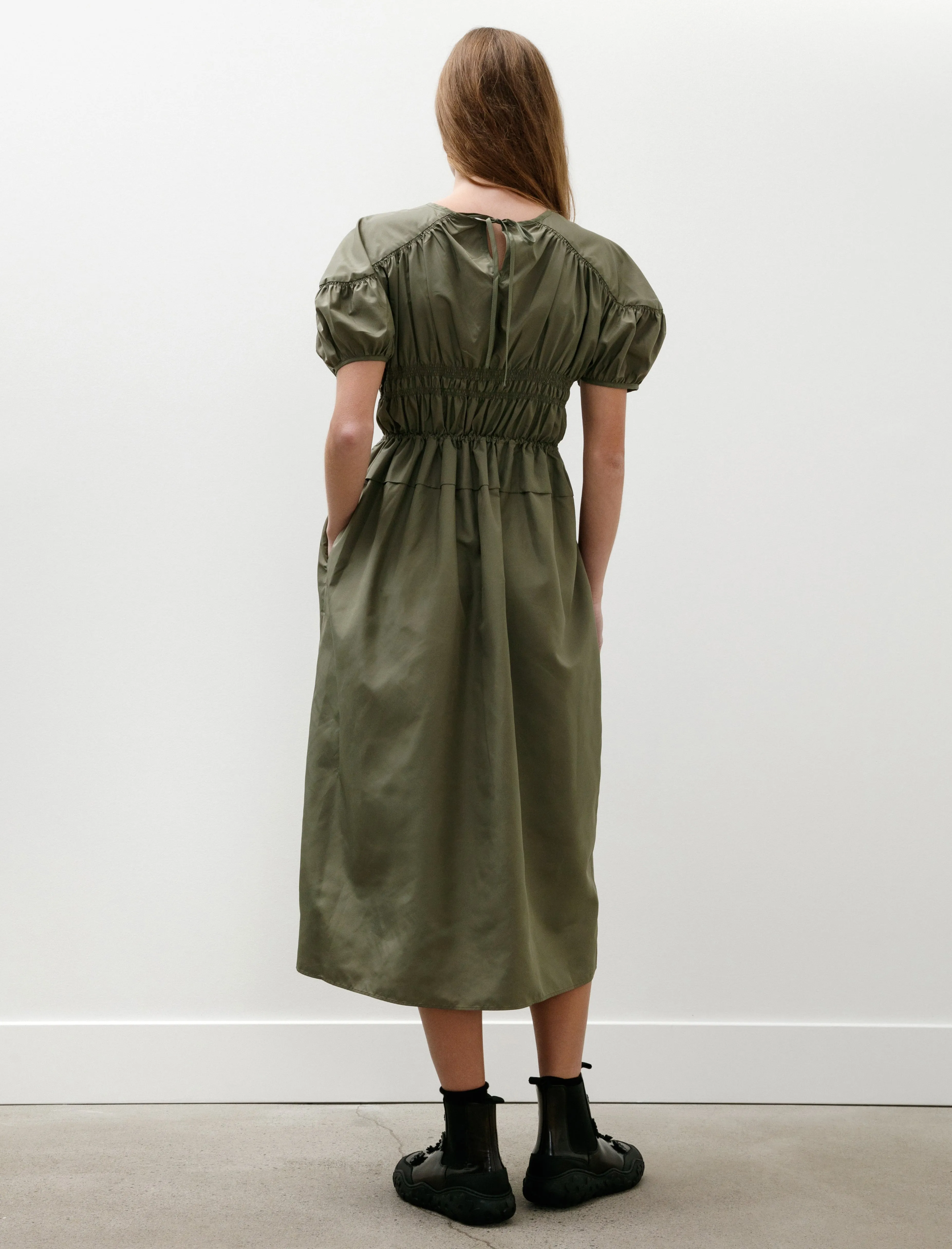 Betsy Dress Recycled Faille Olive sold by SHOP NEIGHBOR product image thumbnail 4