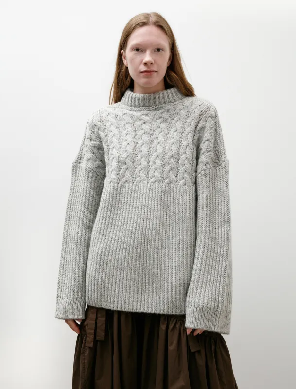 Belinda Cable Knit Jumper Grey sold by SHOP NEIGHBOR