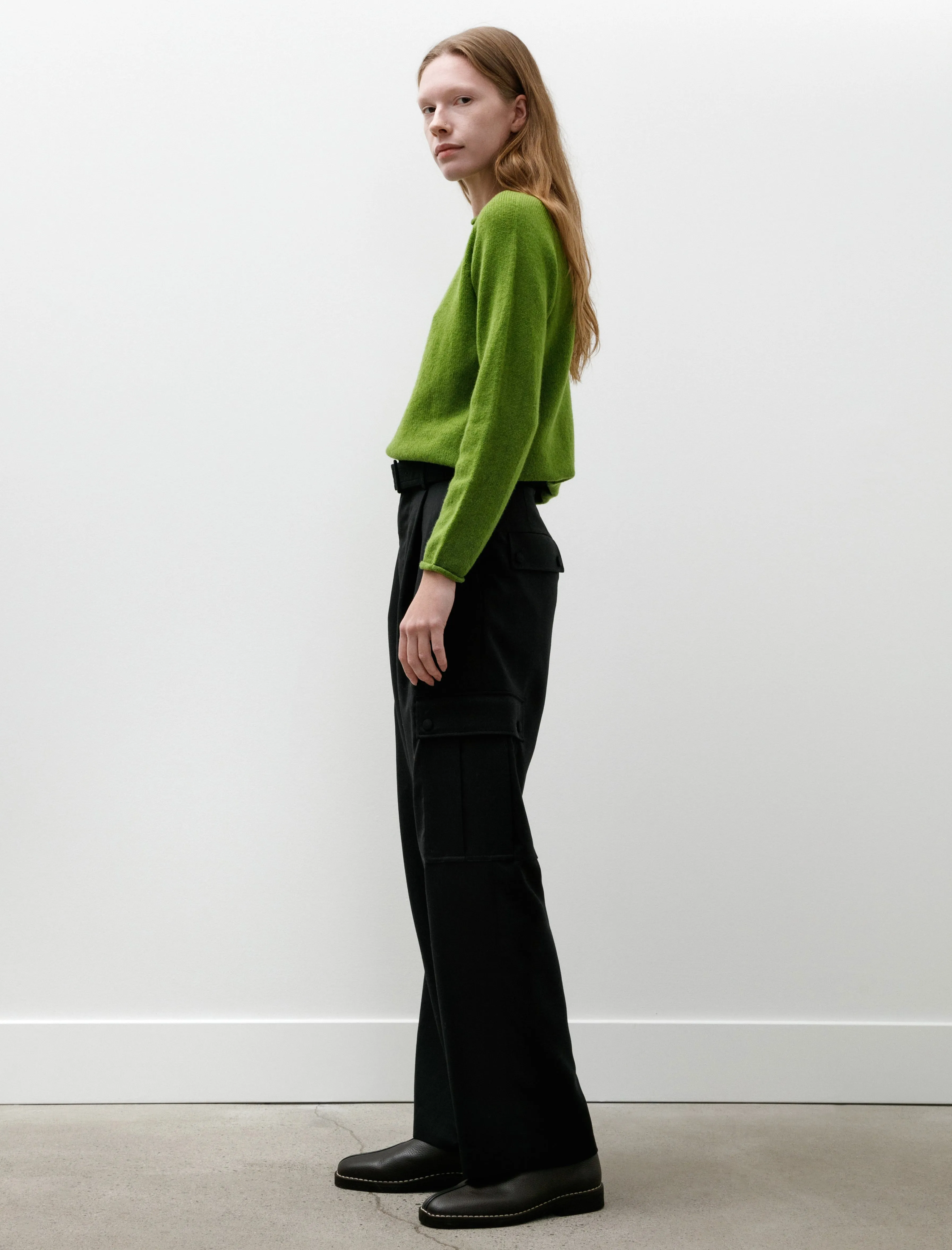 Structured Wool Double Cloth Cargo Pants Top Black sold by SHOP NEIGHBOR product image thumbnail 4