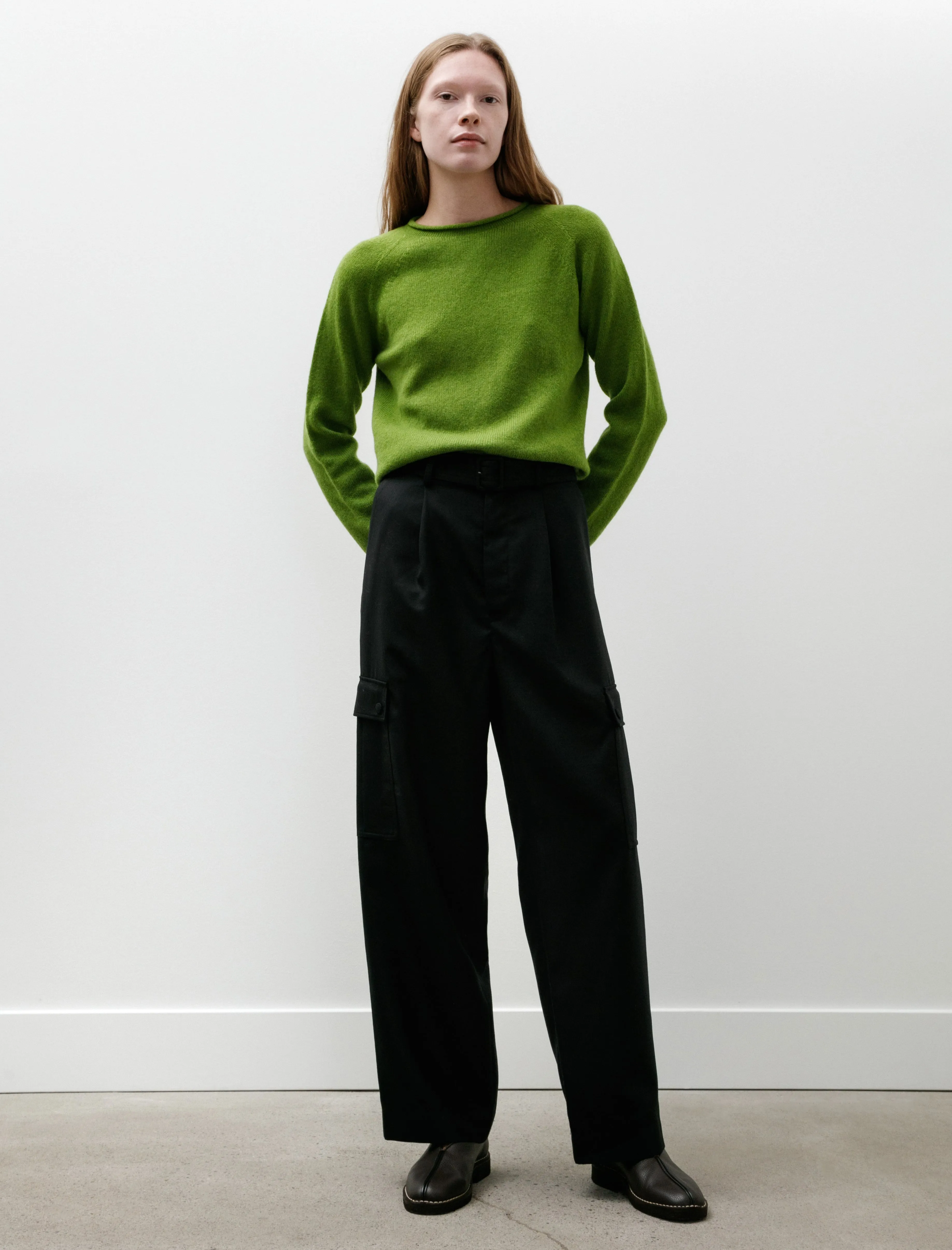 Structured Wool Double Cloth Cargo Pants Top Black sold by SHOP NEIGHBOR
