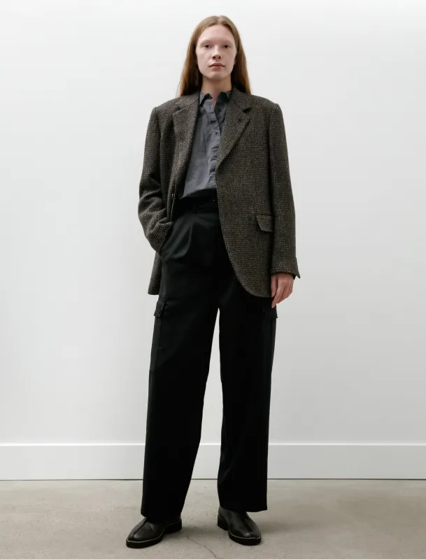 Alpaca Wool Silk Tweed Over Jacket Grey Brown Hairline sold by SHOP NEIGHBOR