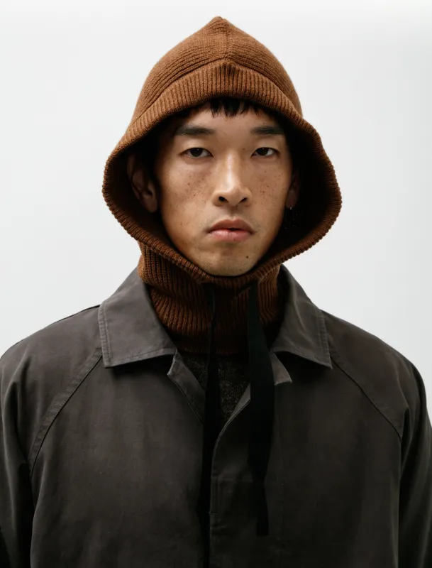 MHL Knitted Hood Lambswool Conker sold by SHOP NEIGHBOR