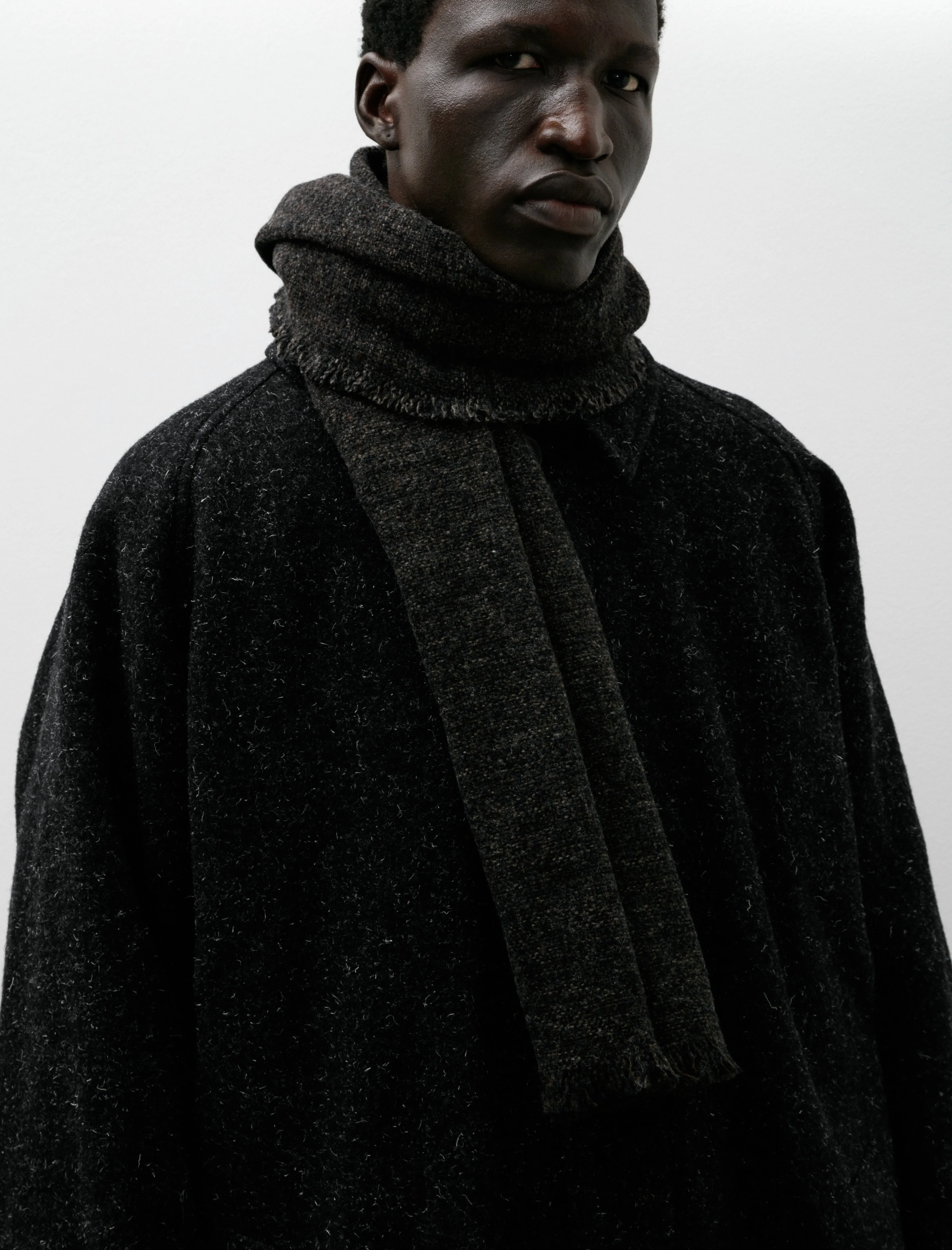 Wool Long Scarf Black sold by SHOP NEIGHBOR