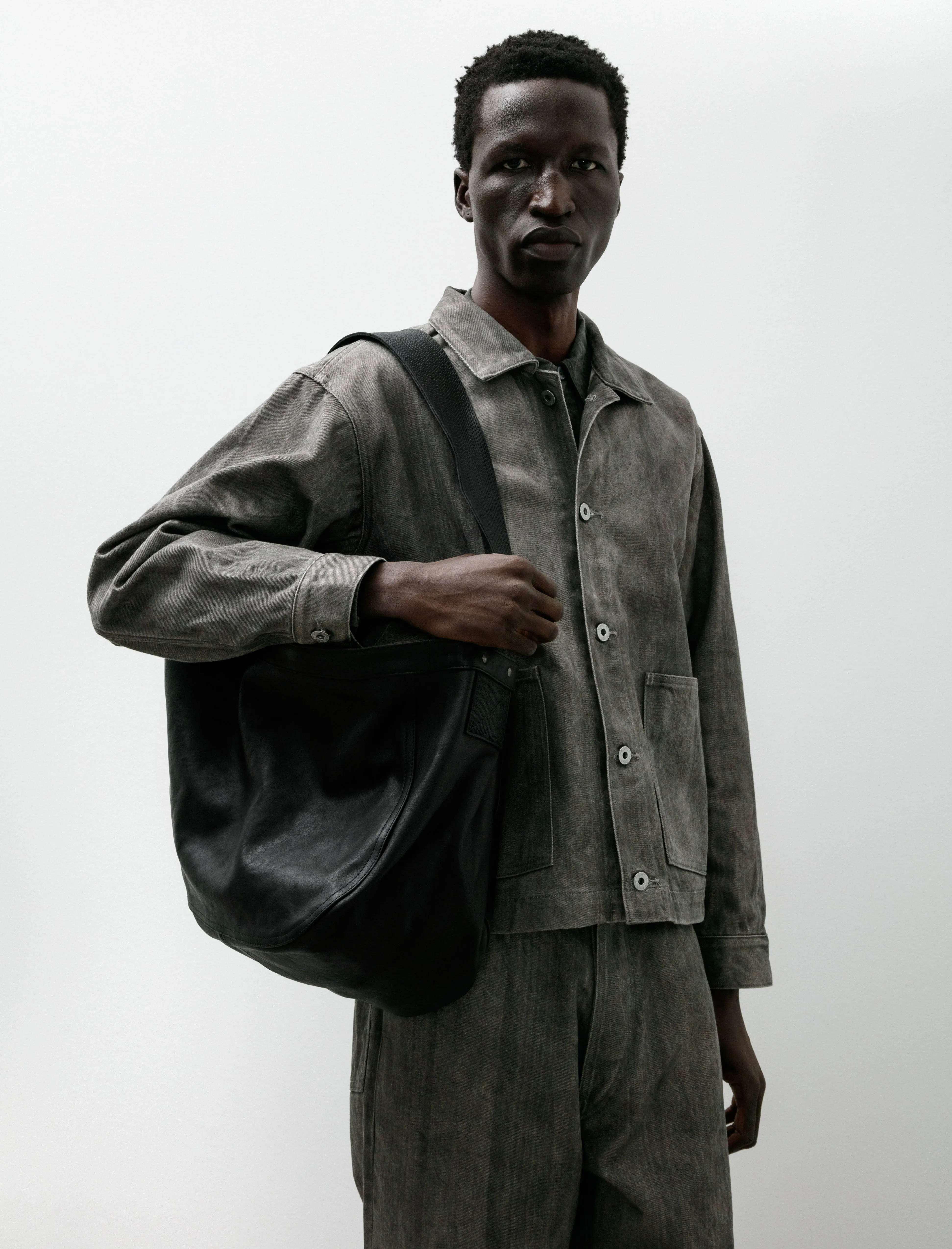 Lot 004 Newsboy Horse Leather Bag Black sold by SHOP NEIGHBOR