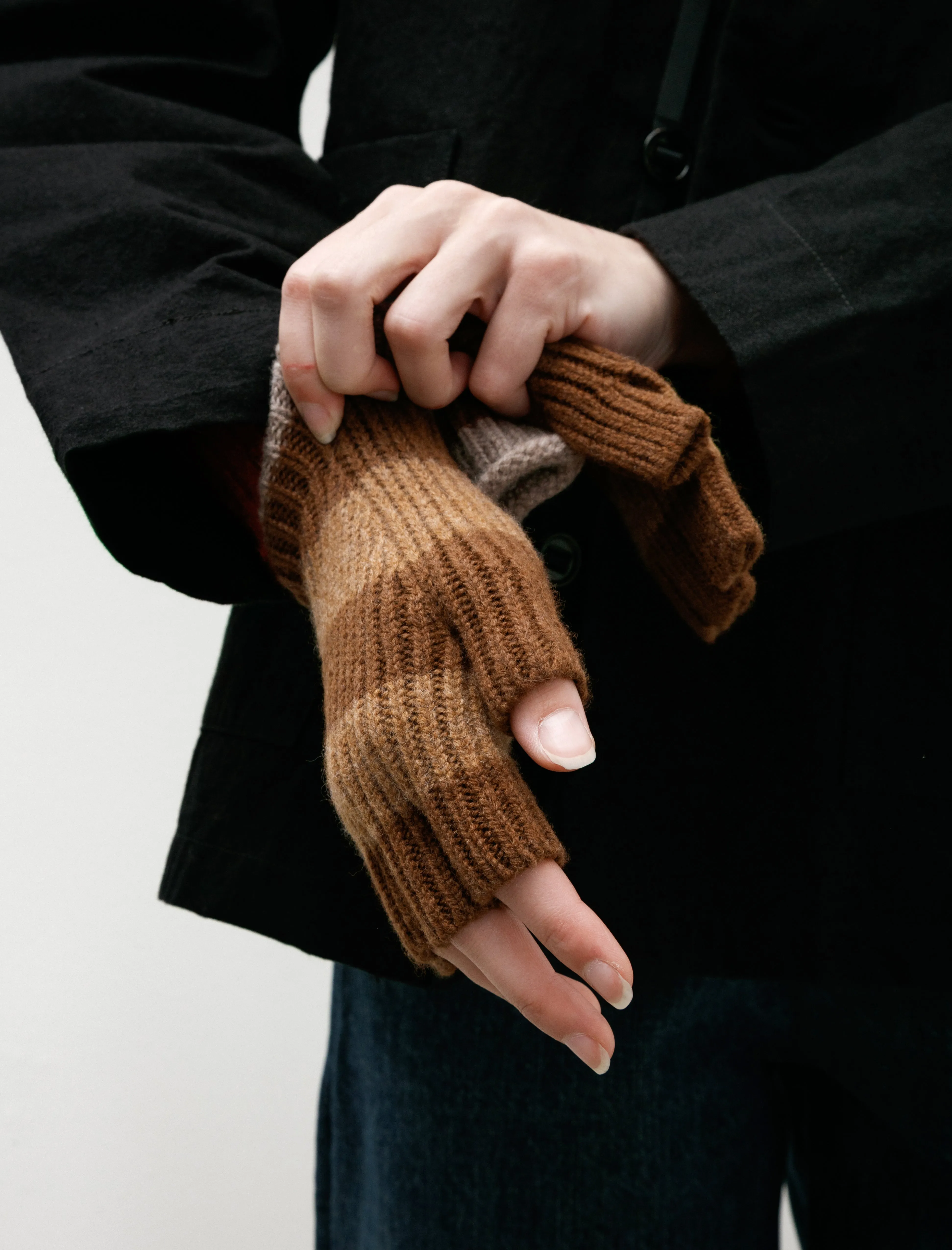 Striped No Finger Gloves Wood sold by SHOP NEIGHBOR product image thumbnail 2