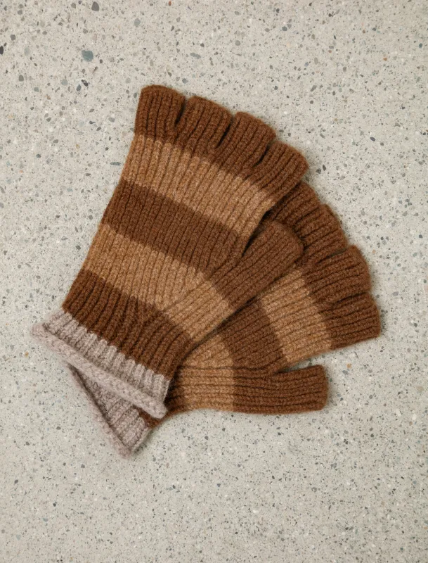 Striped No Finger Gloves Wood sold by SHOP NEIGHBOR